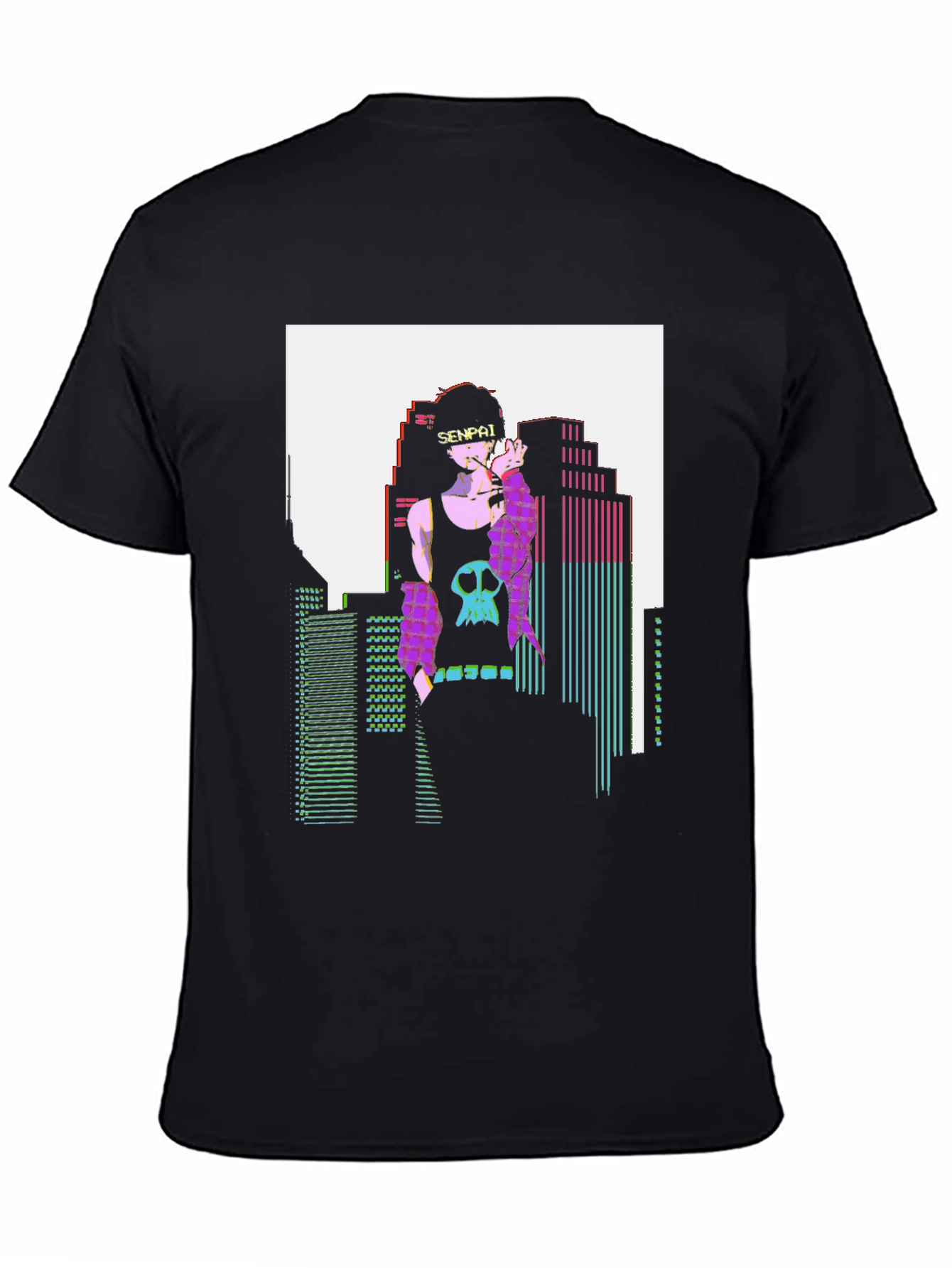Cyberpunk Senpai T-Shirt - Graphic Anime Tee - 4