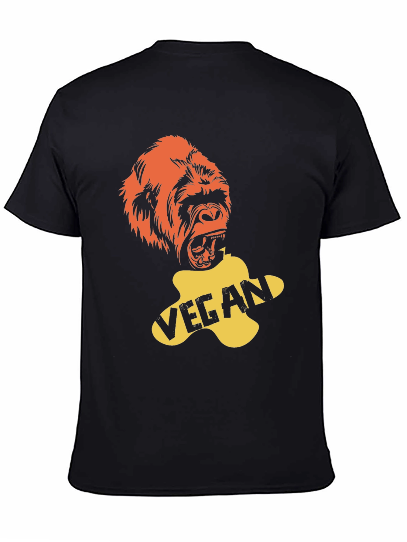Black Vegan Gorilla Graphic T-Shirt - Bold & Ethical Style view 4
