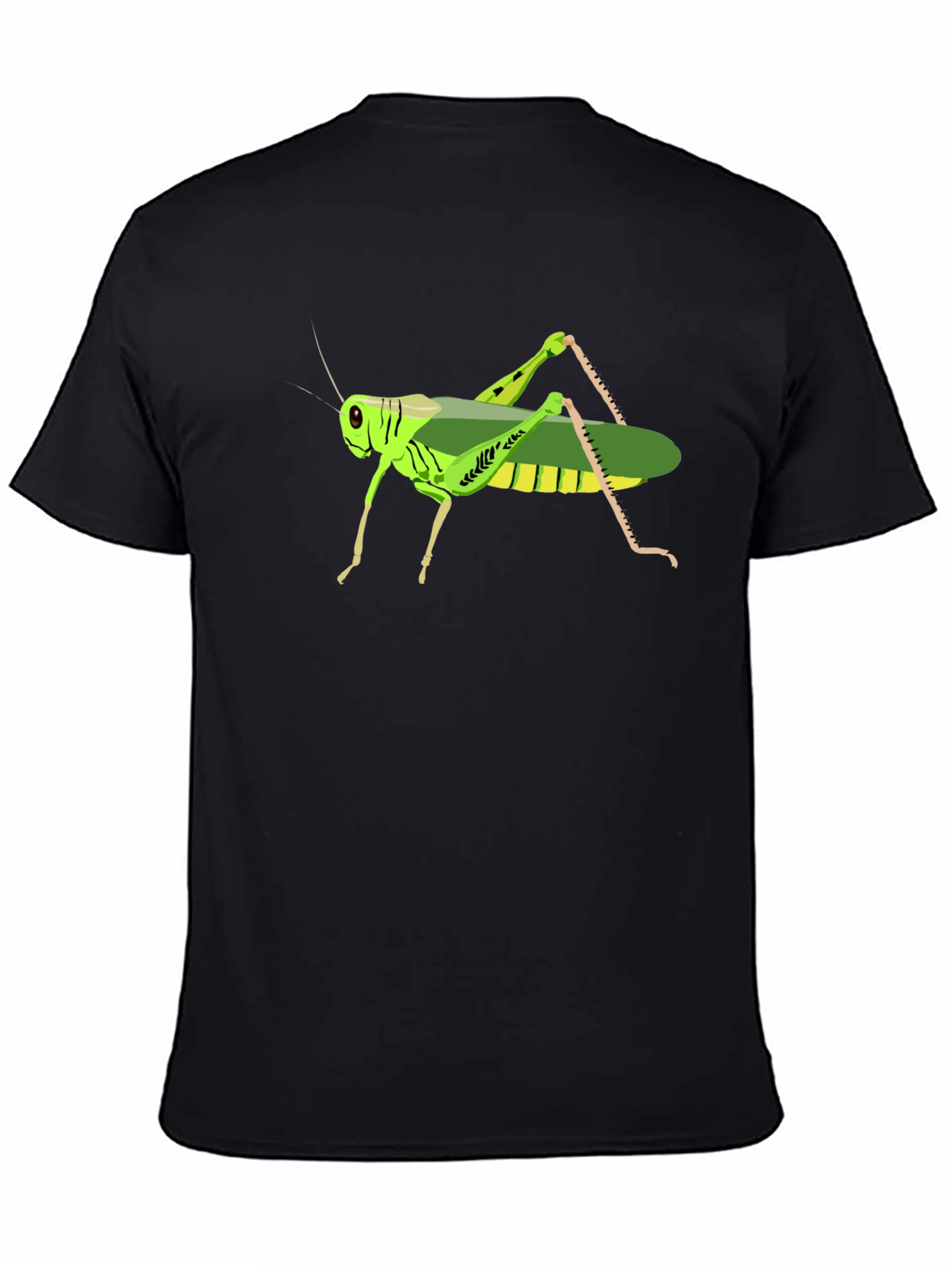 Black Grasshopper Graphic Tee - Cool Insect Design T-Shirt view 4