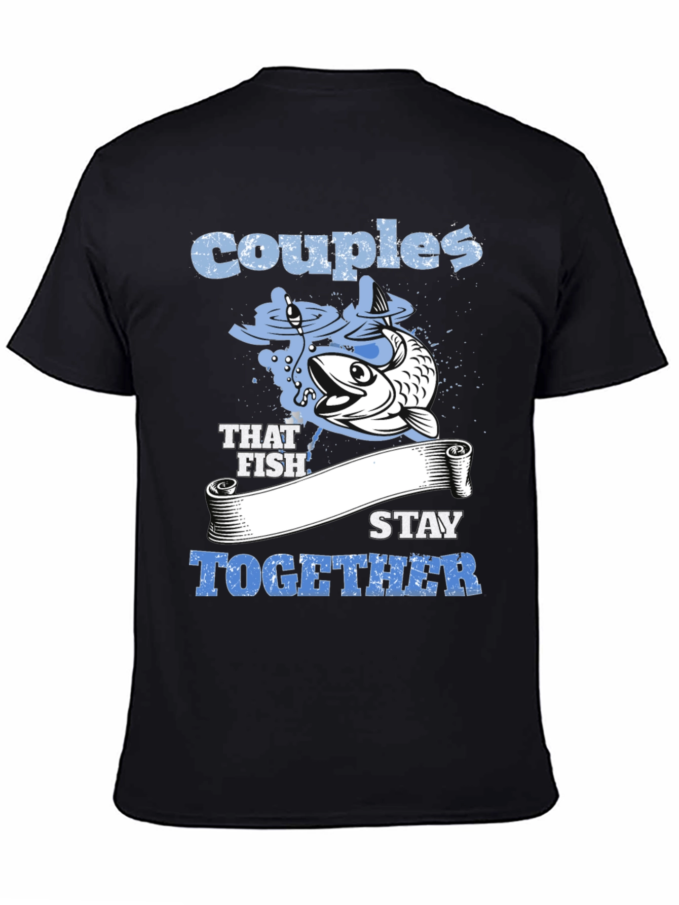 Black Couples That Fish Stay Together Graphic Tee view 4