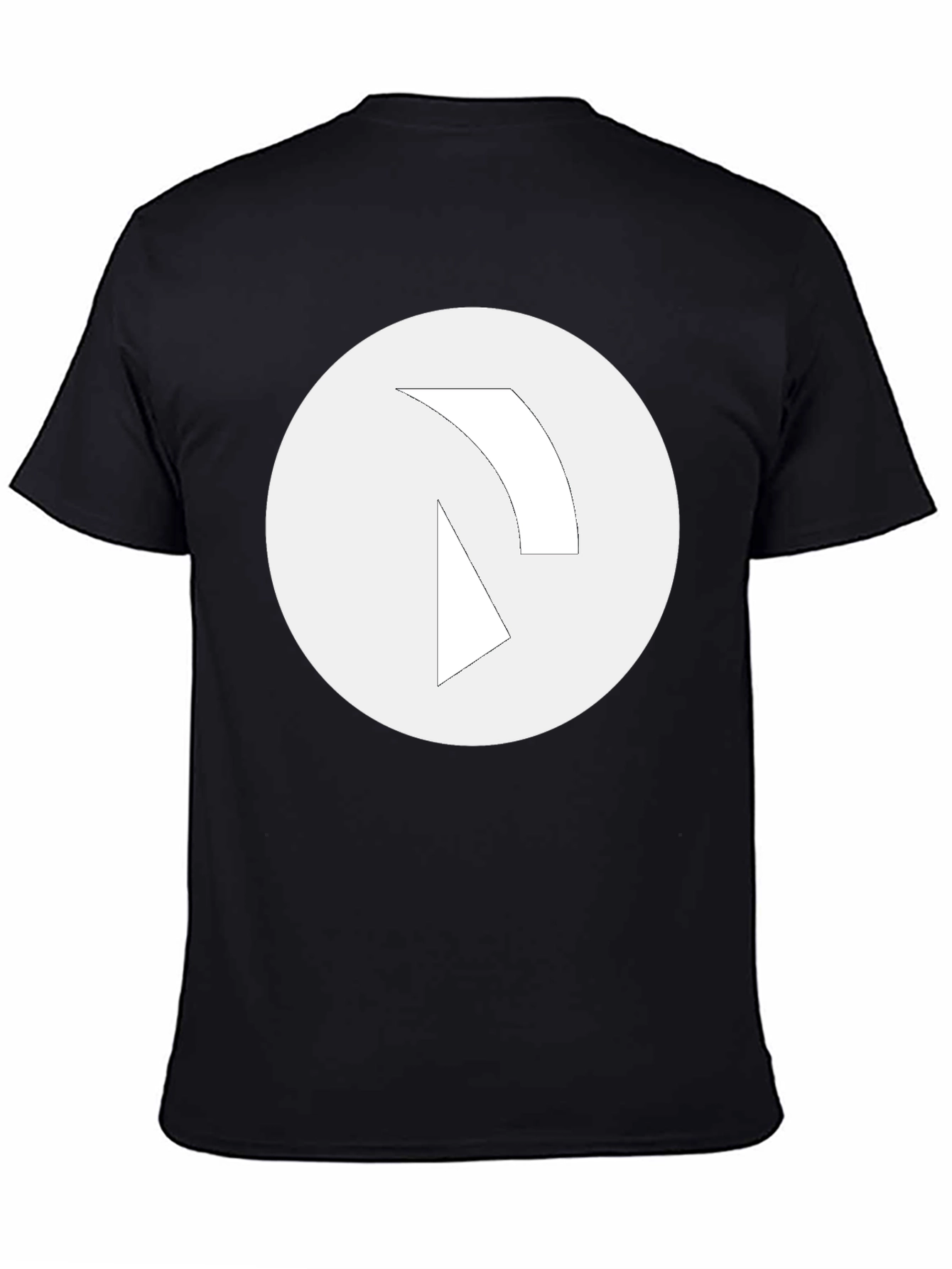 Black Minimalist Graphic Tee - Black Cotton Blend view 4