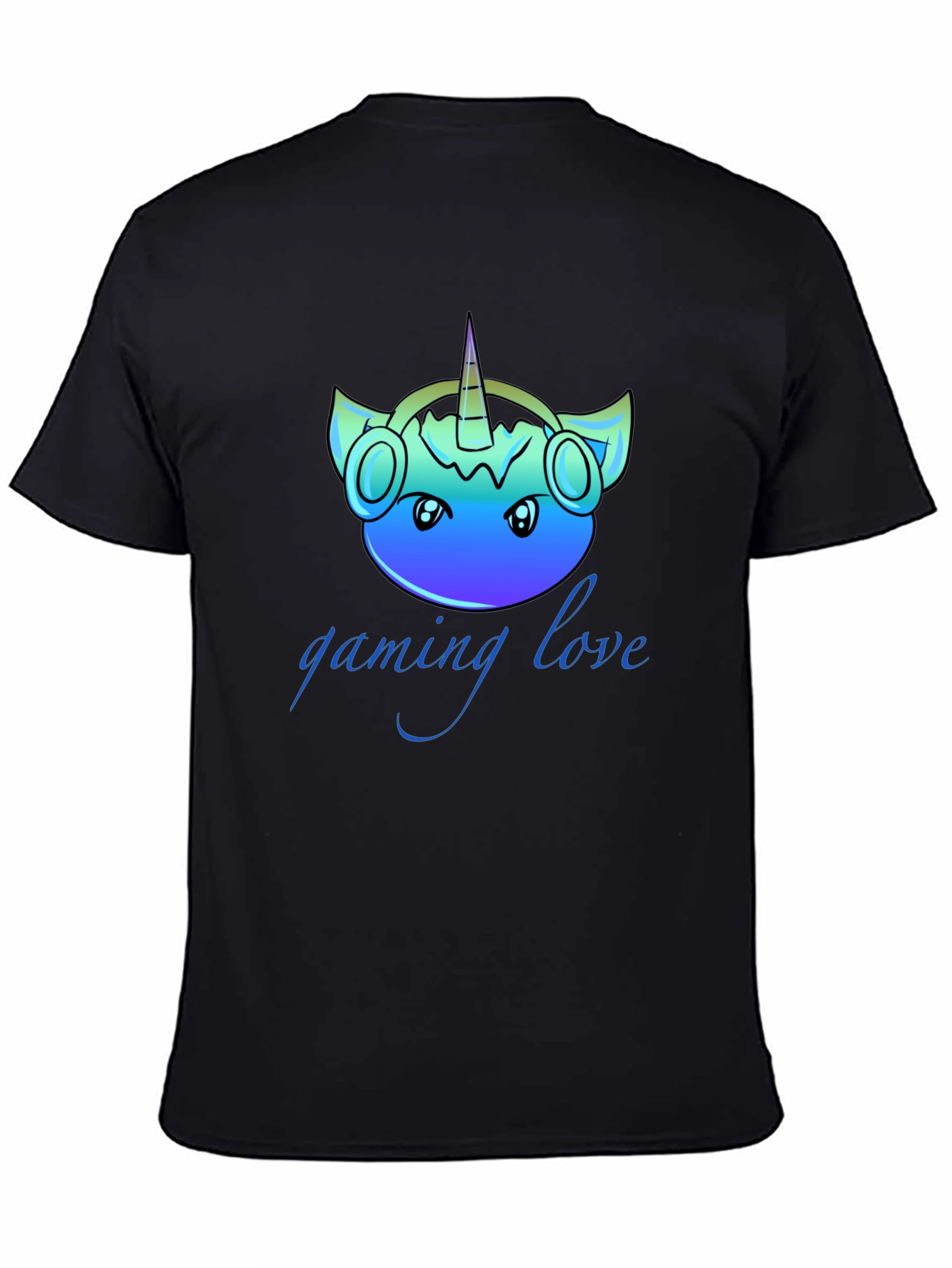 Black Gaming Love Unicorn T-Shirt view 4