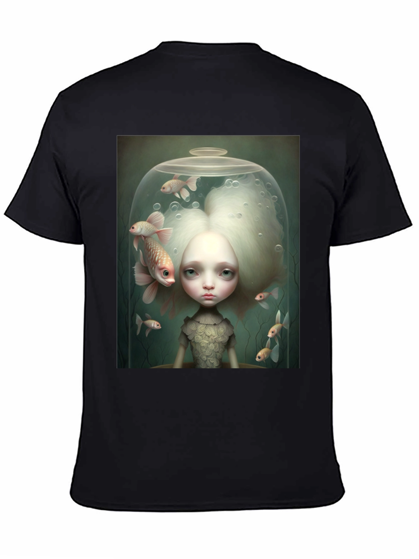 Black Fishbowl Art Graphic Tee view 4
