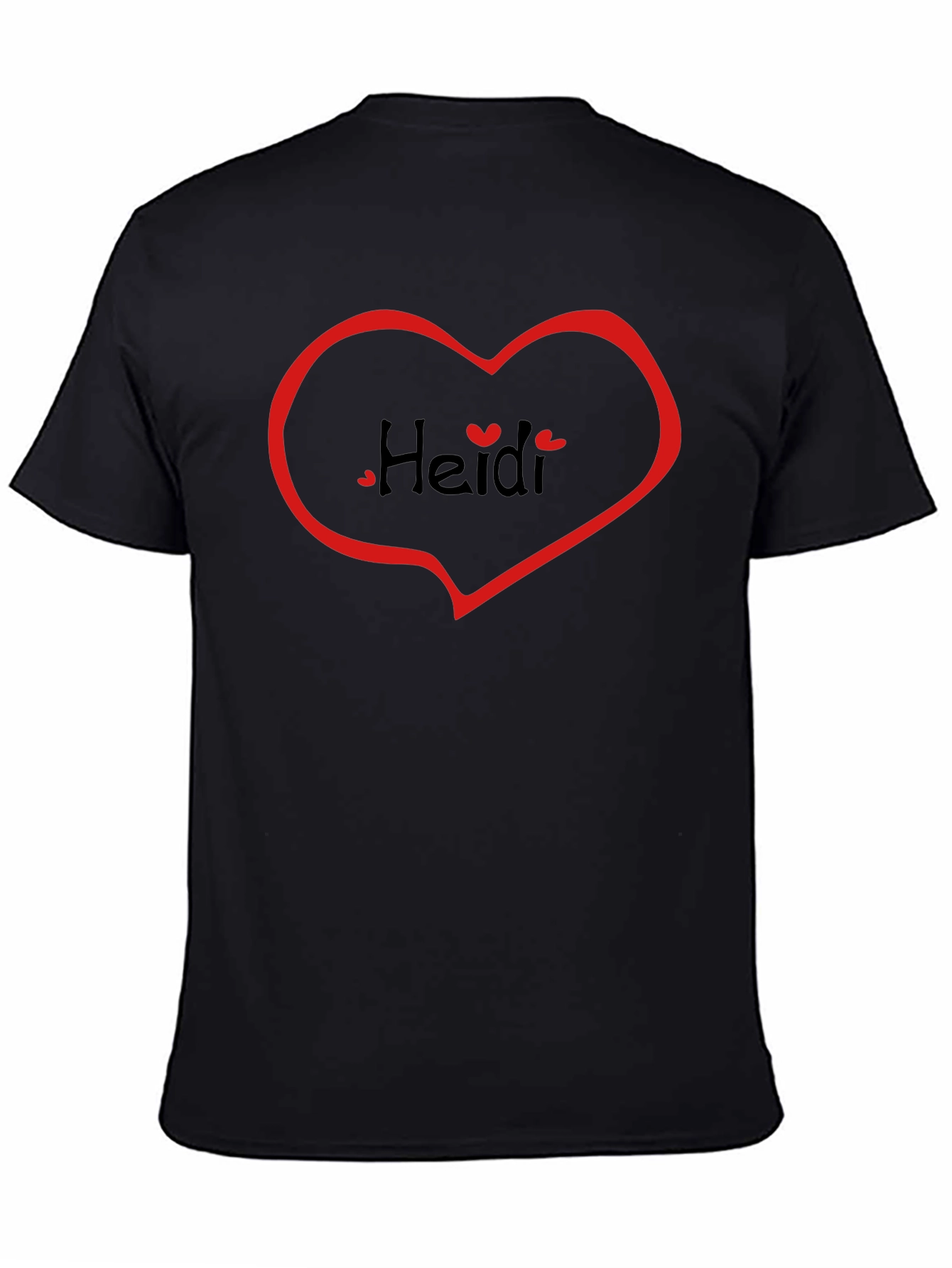 Black Heidi Heart Tee - Black Casual T-Shirt view 4