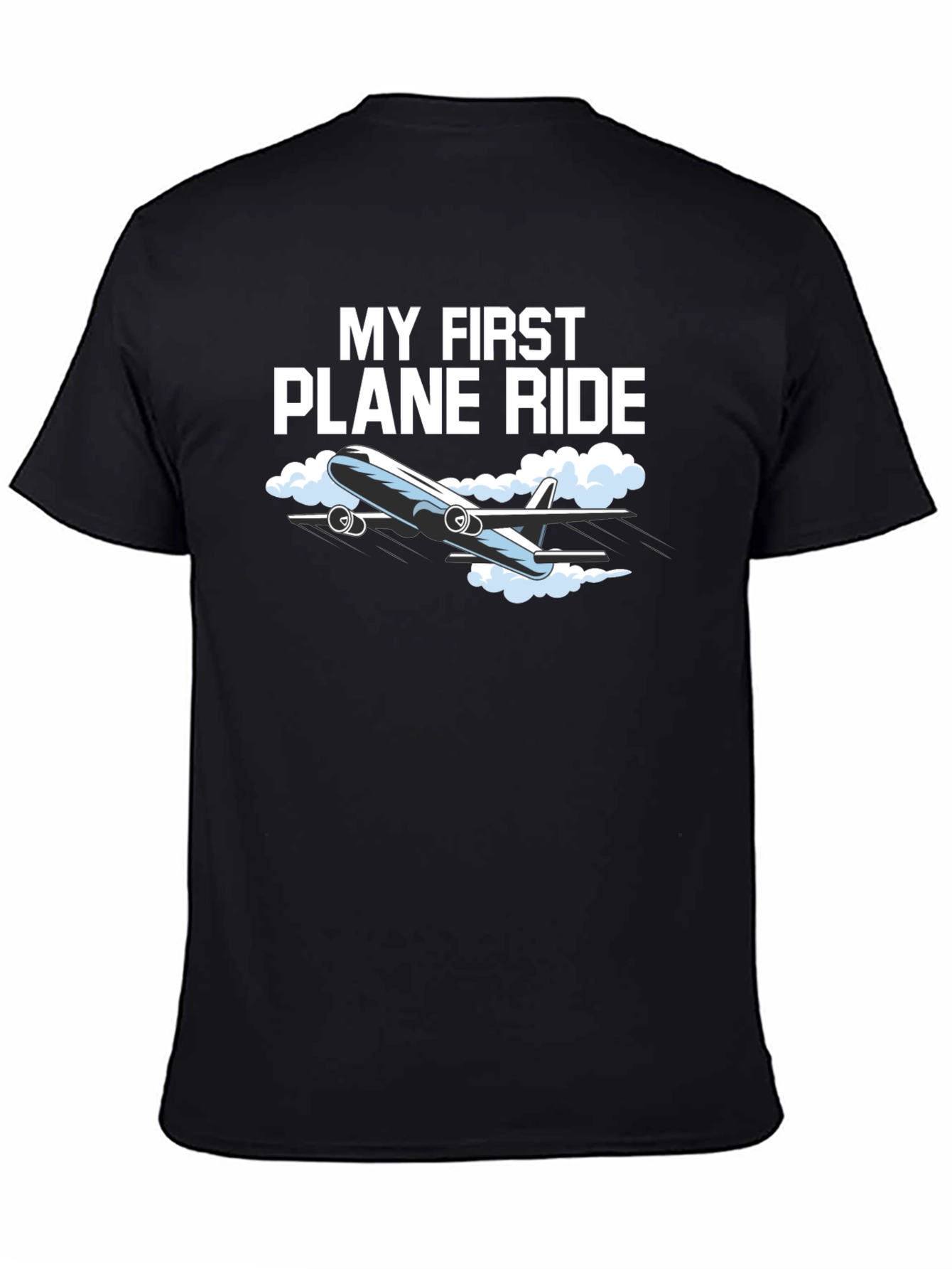 Black My First Plane Ride Graphic Tee - Aviation T-Shirt view 4