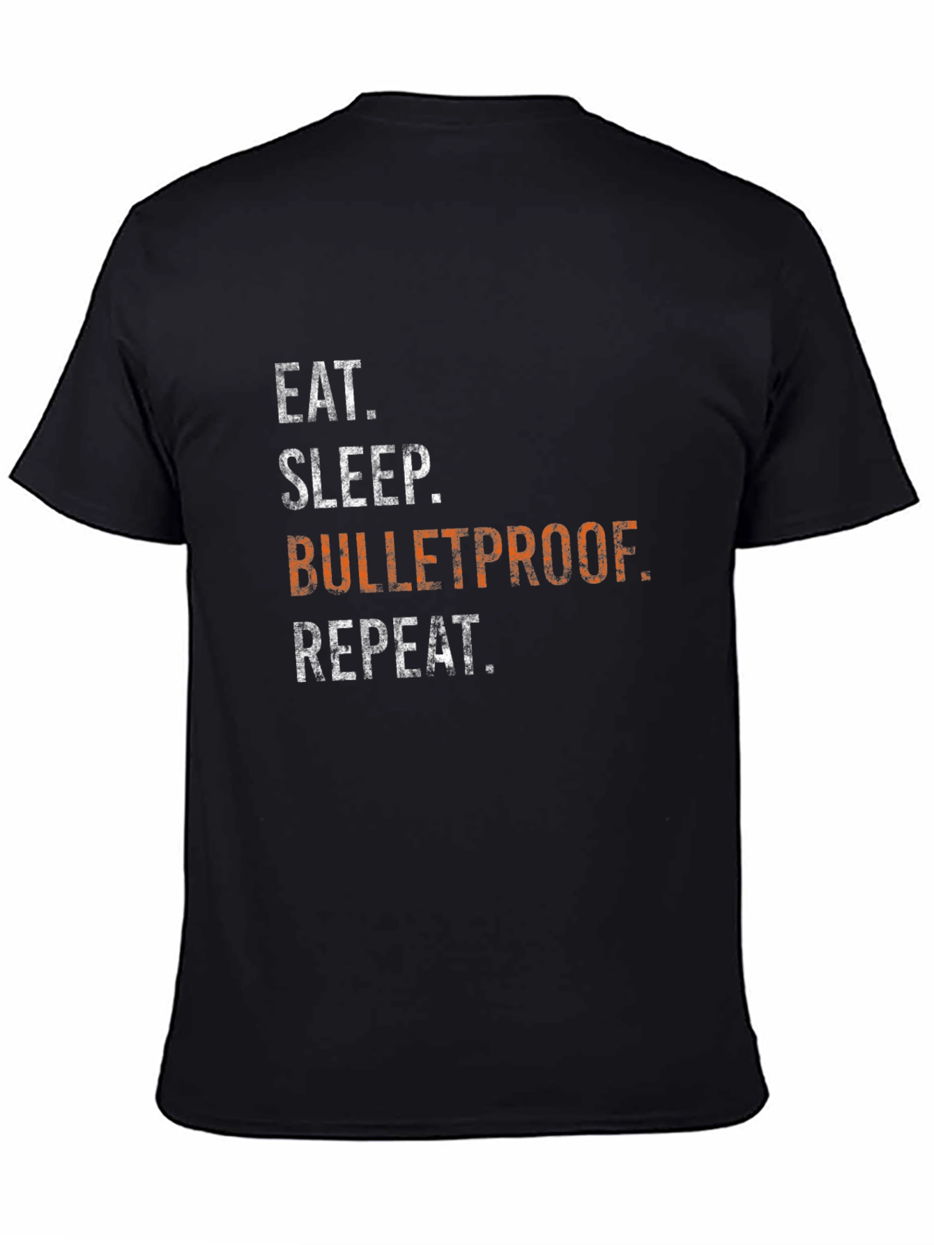 Black Eat Sleep Bulletproof Repeat Graphic Tee - Black view 4