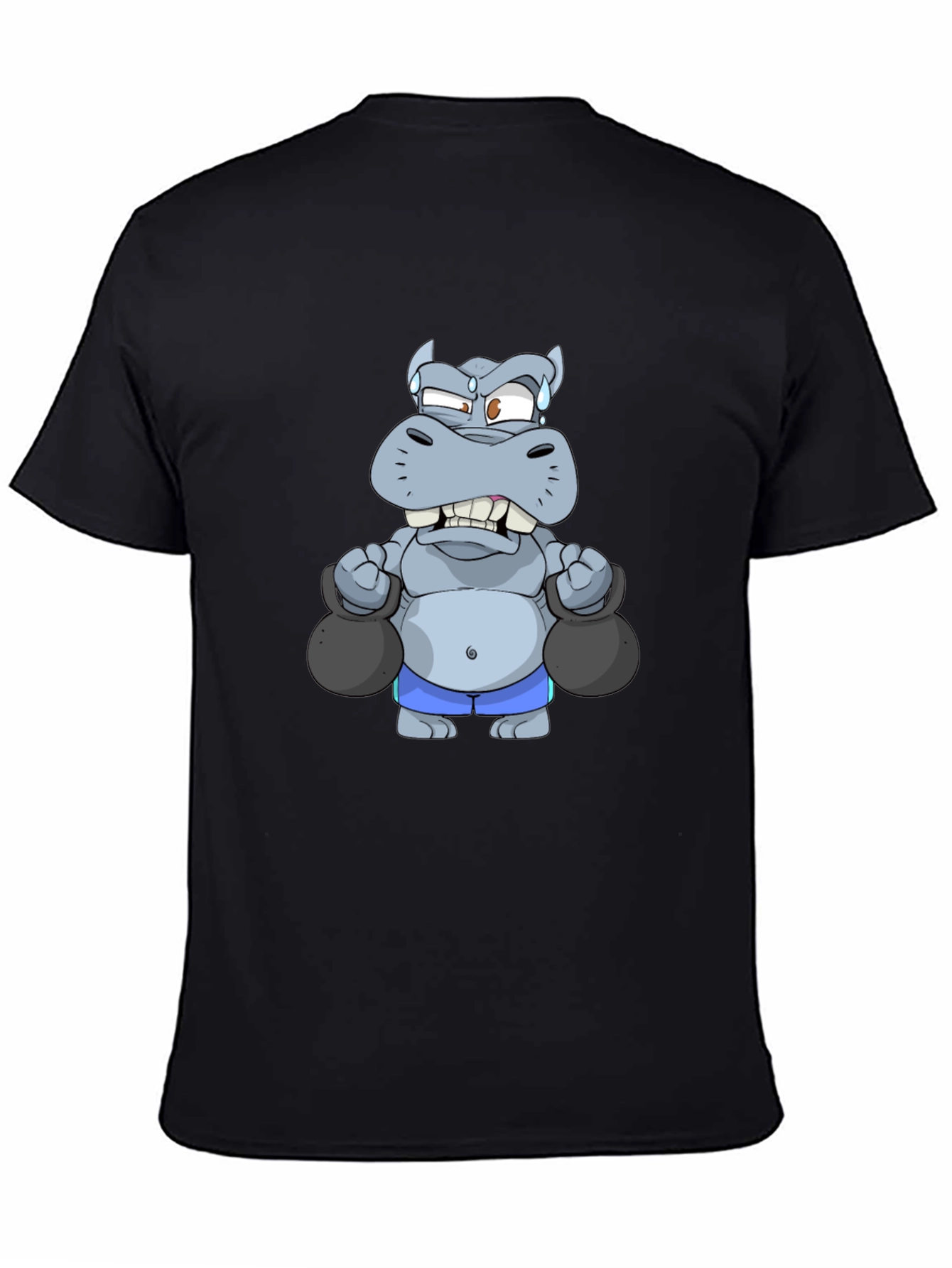 Black Weightlifting Hippo Graphic Tee - Black T-Shirt view 4