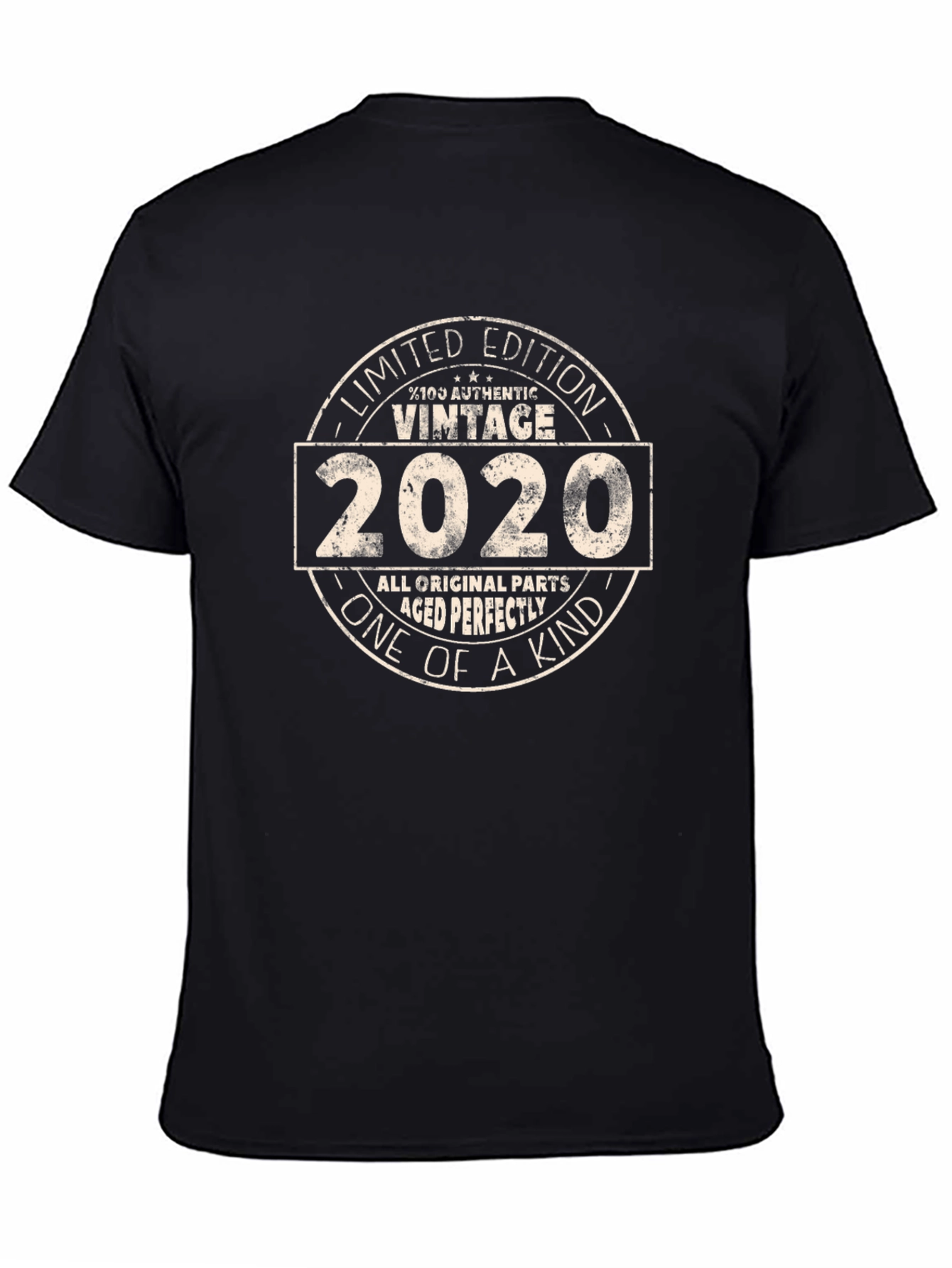 Black Vintage 2020 Limited Edition Birthday T-Shirt view 4
