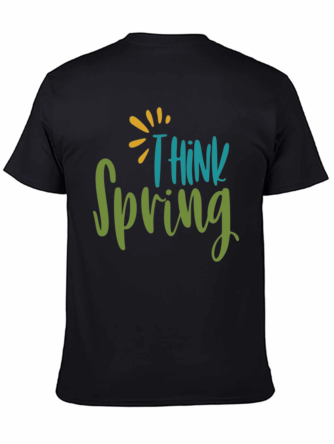Black Think Spring Graphic Tee - Black view 4
