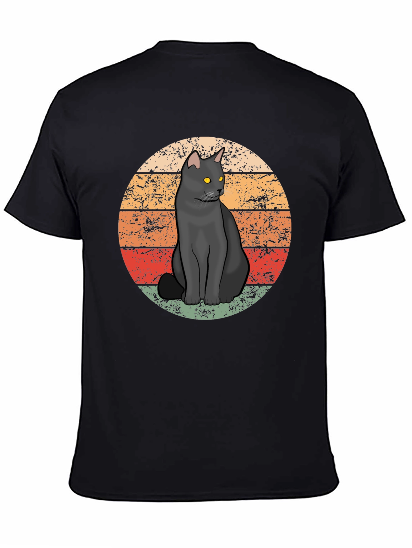 Black Retro Black Cat T-Shirt - Vintage Style Graphic Tee view 4