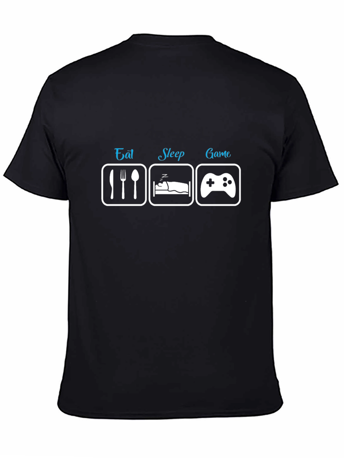 Black Eat Sleep Game Black T-Shirt - Gamer's Lifestyle view 4