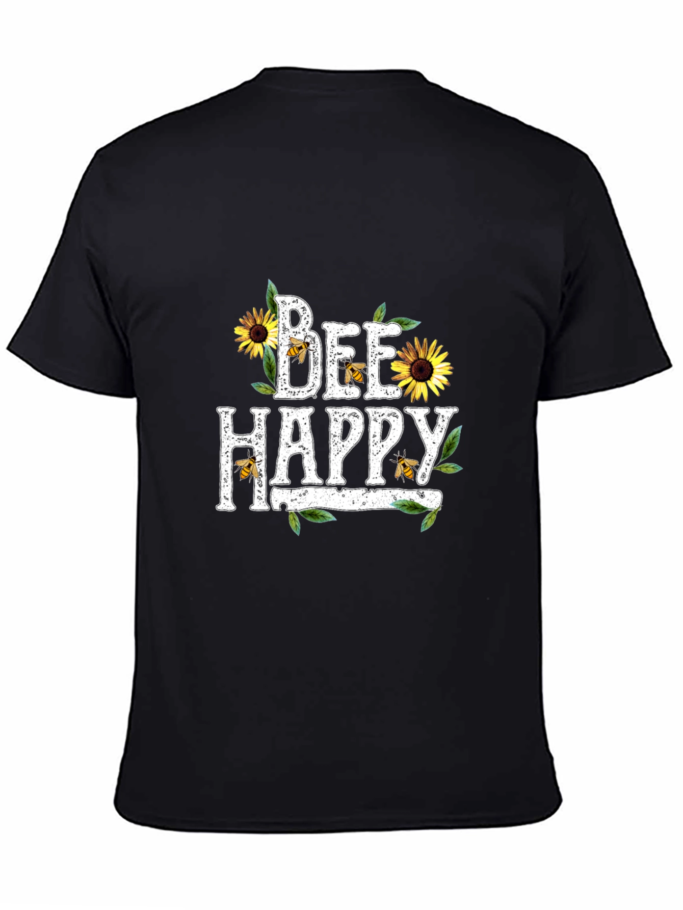 Black Bee Happy Sunflower Graphic T-Shirt view 4