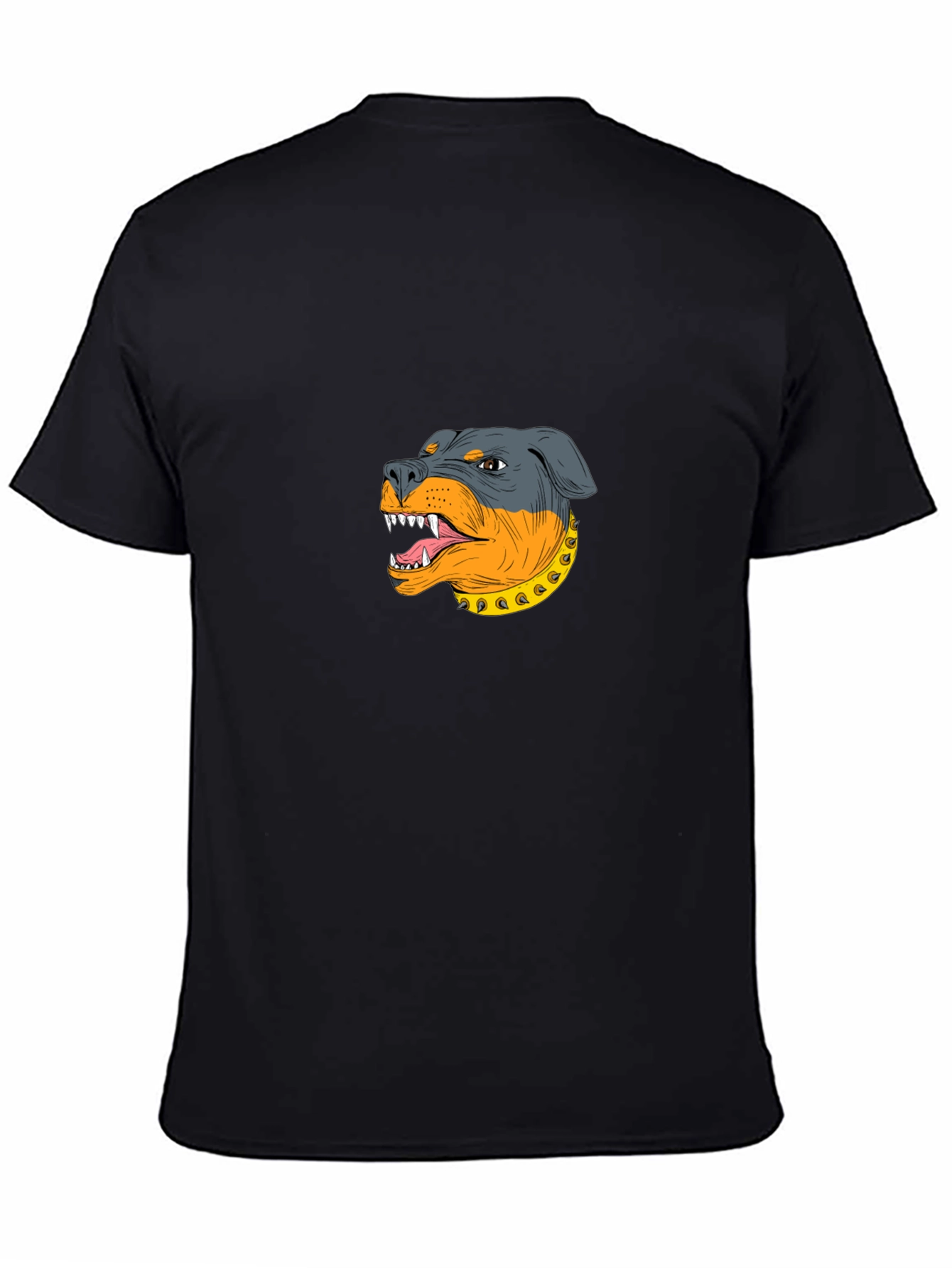 Black Rottweiler Graphic Print Black T-Shirt view 4