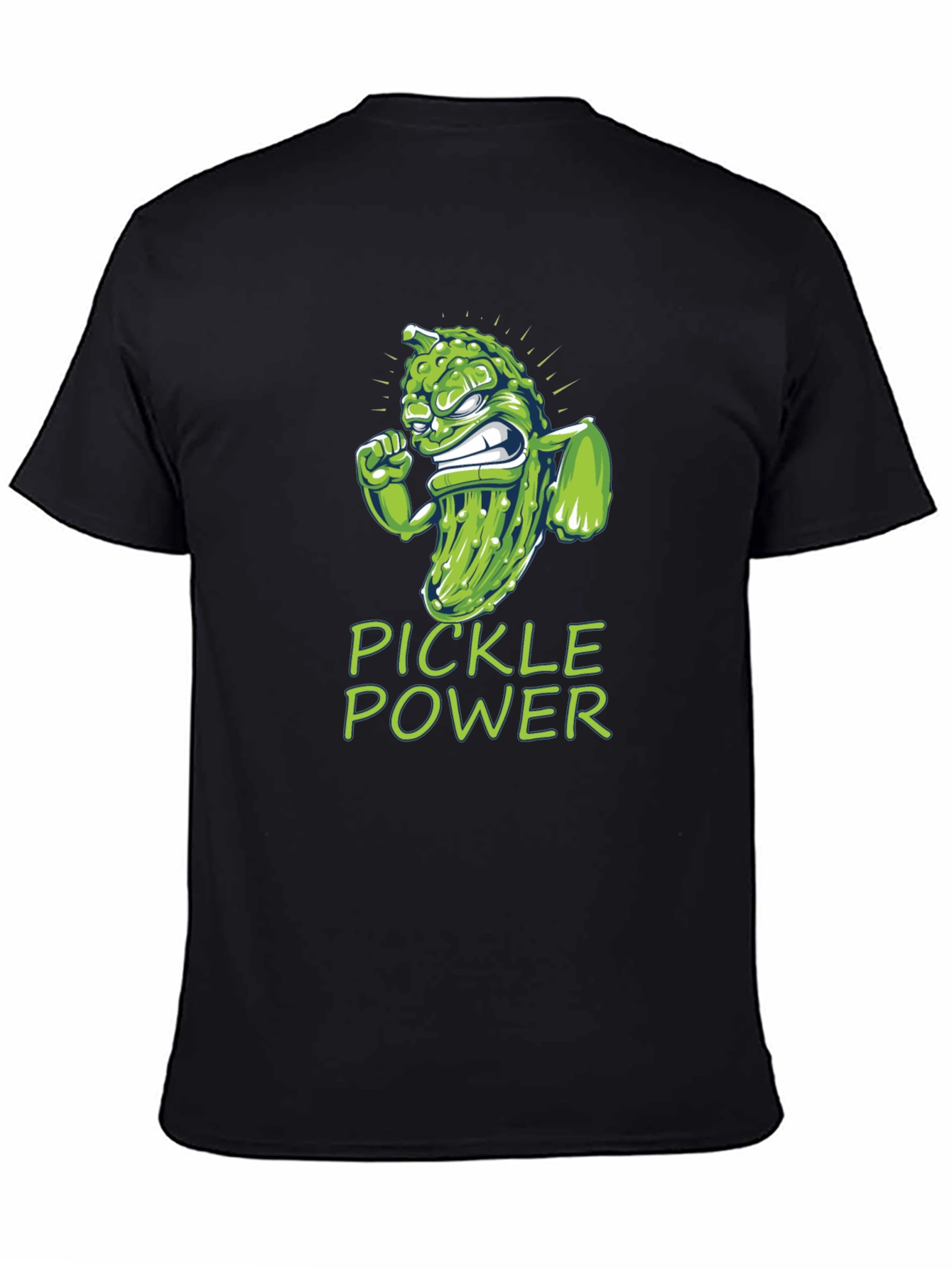 Black Pickle Power Graphic Tee -  Funny Foodie Shirt view 4
