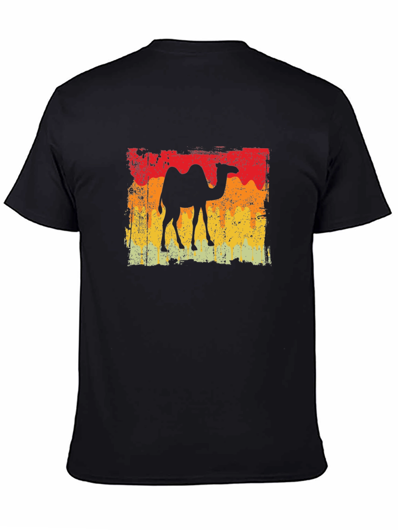 Black Retro Camel T-Shirt - Vintage Desert Vibes view 4