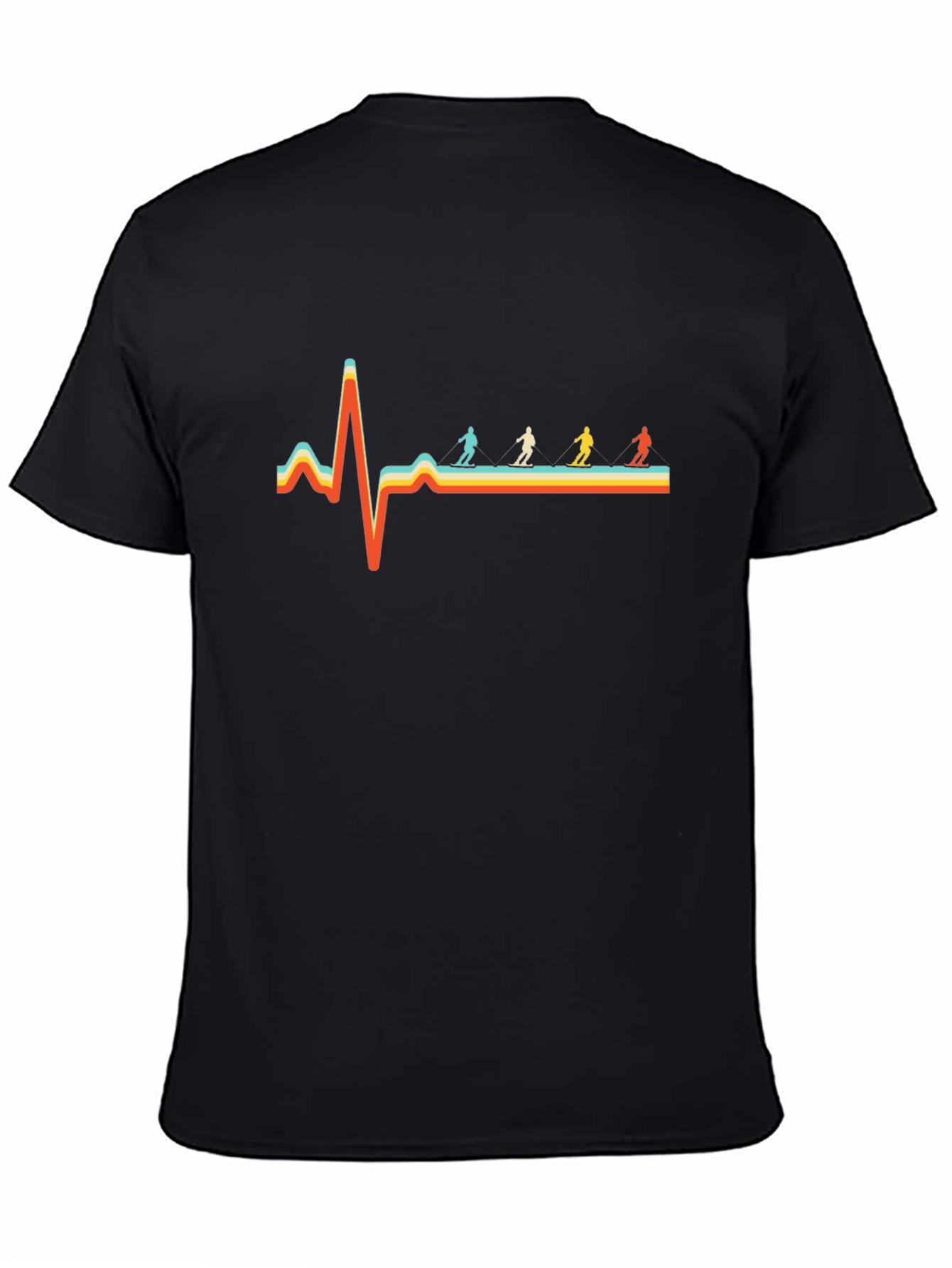 Black Ski Heartbeat T-Shirt view 4