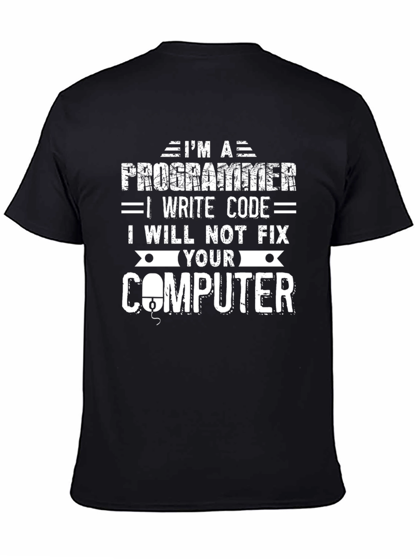 Black Programmer I Write Code T-Shirt view 4