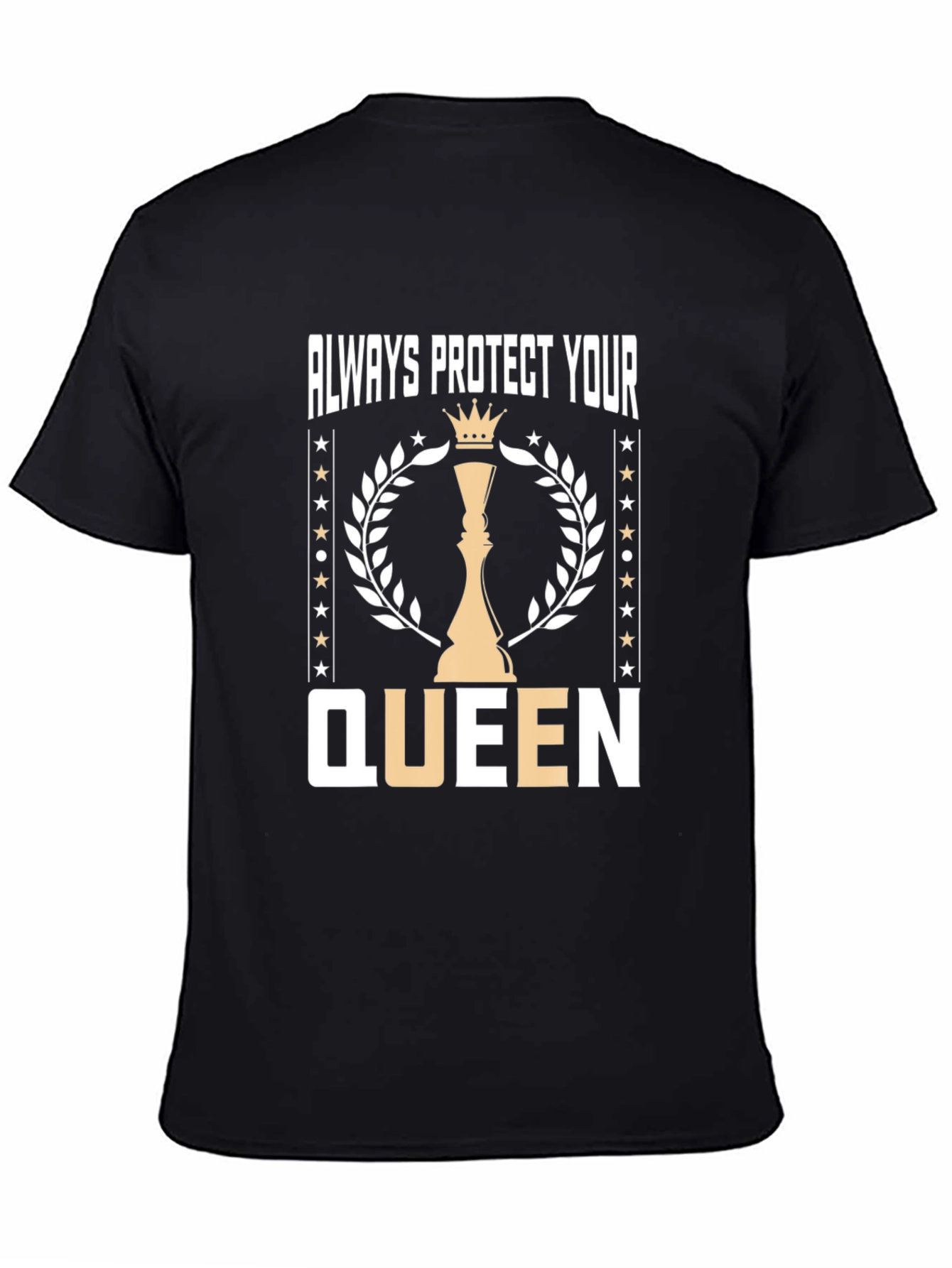 Black Protect Your Queen Chess Graphic T-Shirt view 4