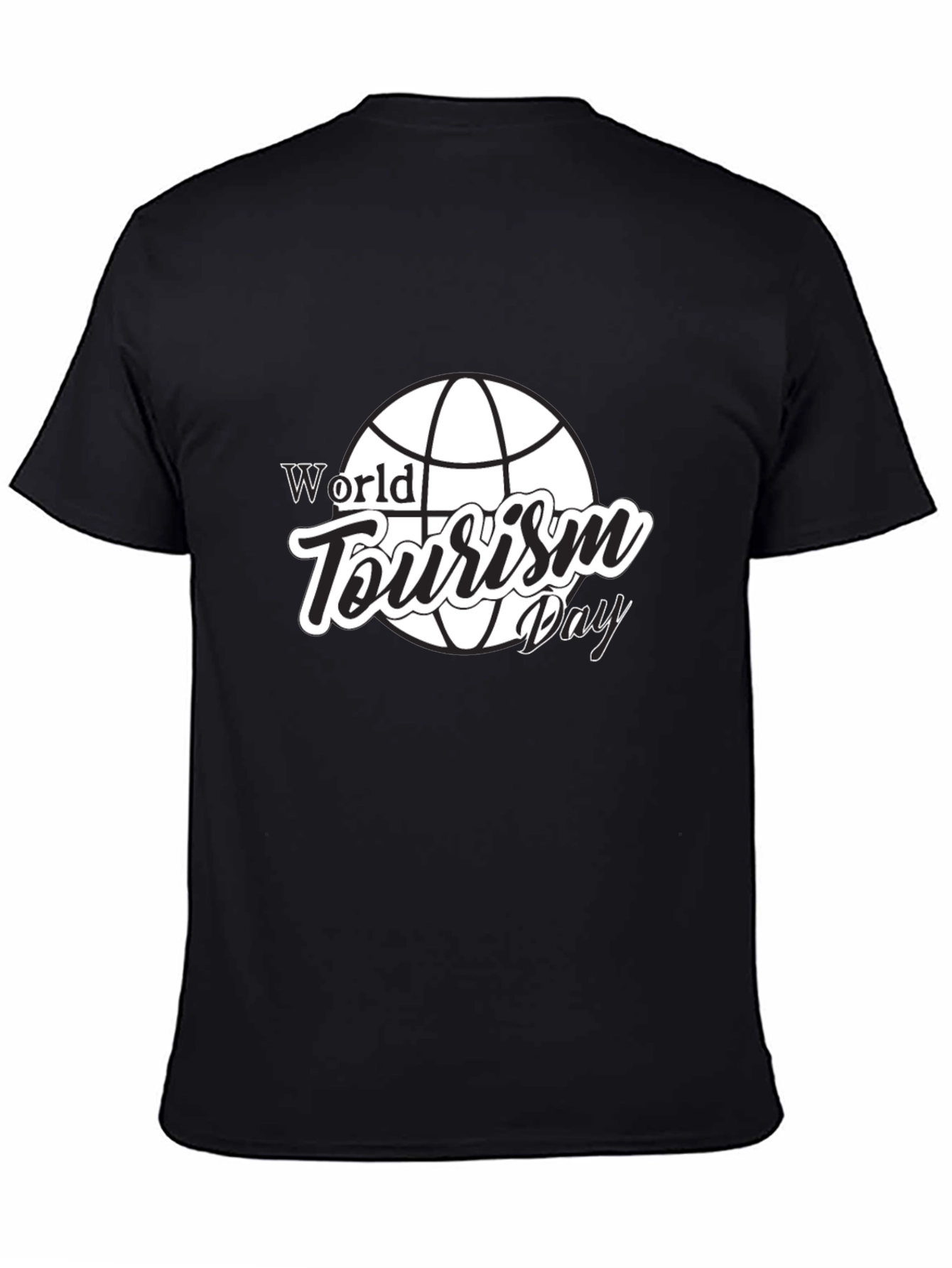 Black World Tourism Day Graphic Tee - Black view 4