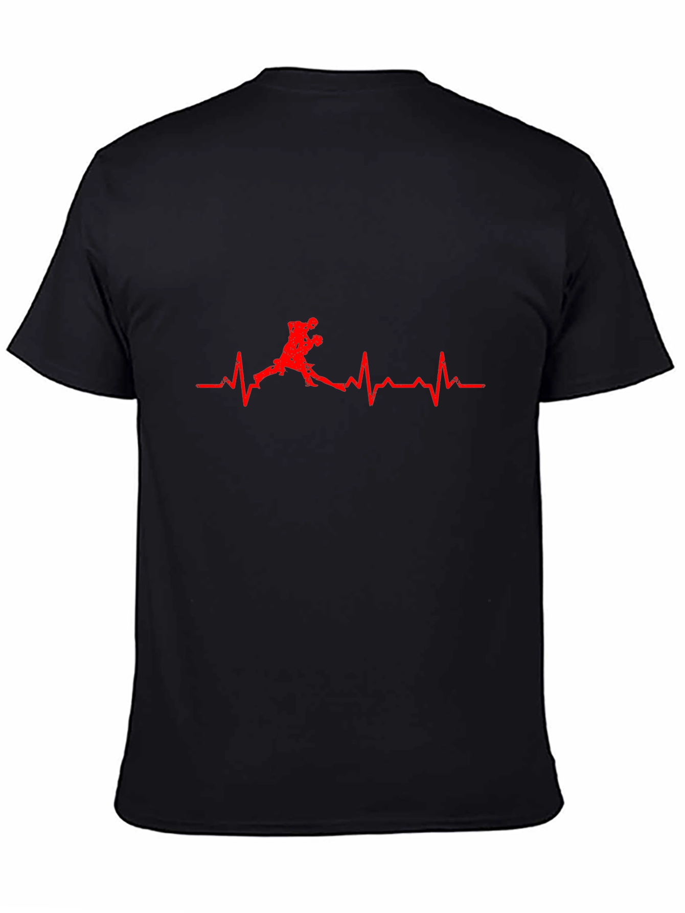 Black Heartbeat Boxer Black T-Shirt view 4