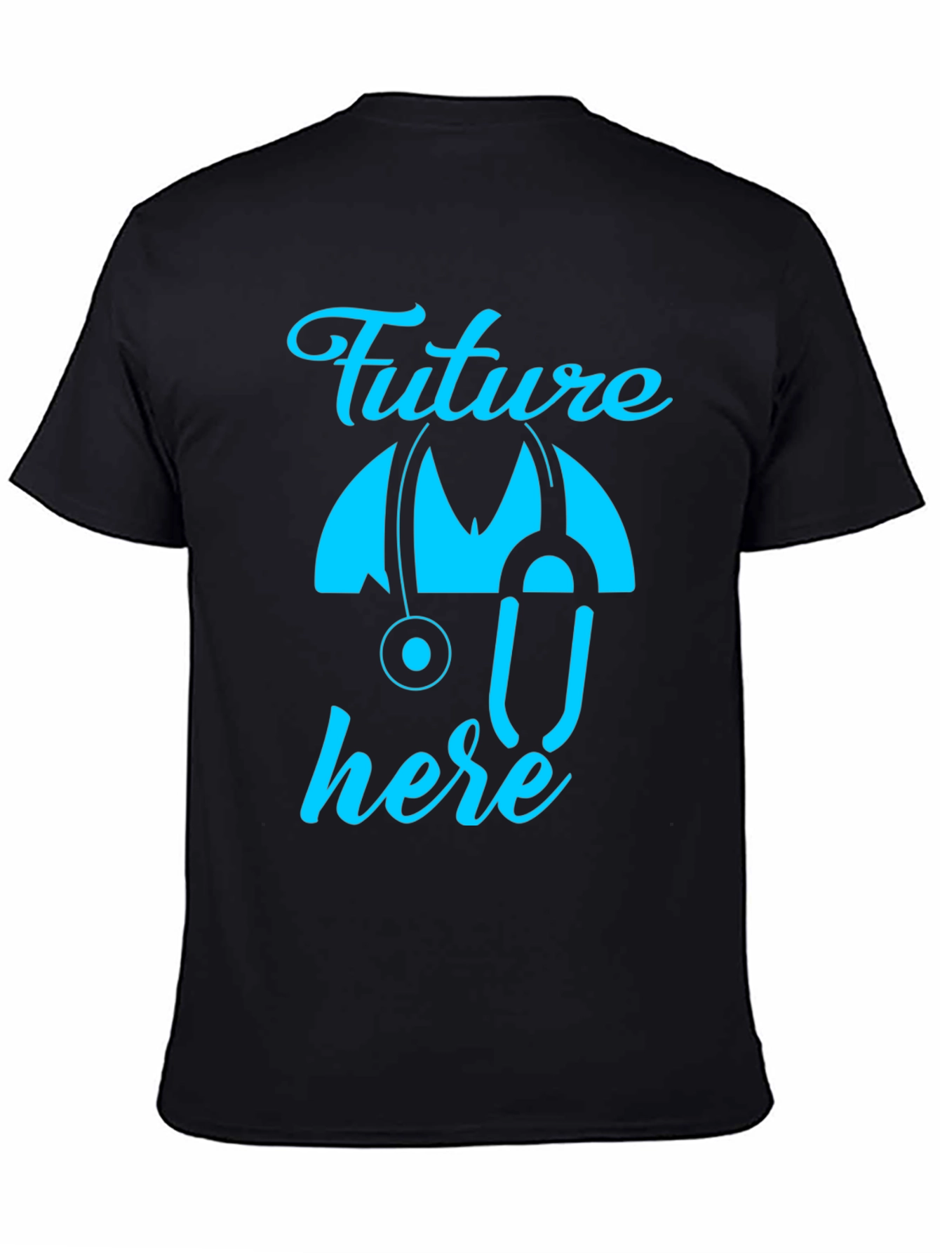 Black Future Doctor Here T-Shirt - Black view 4