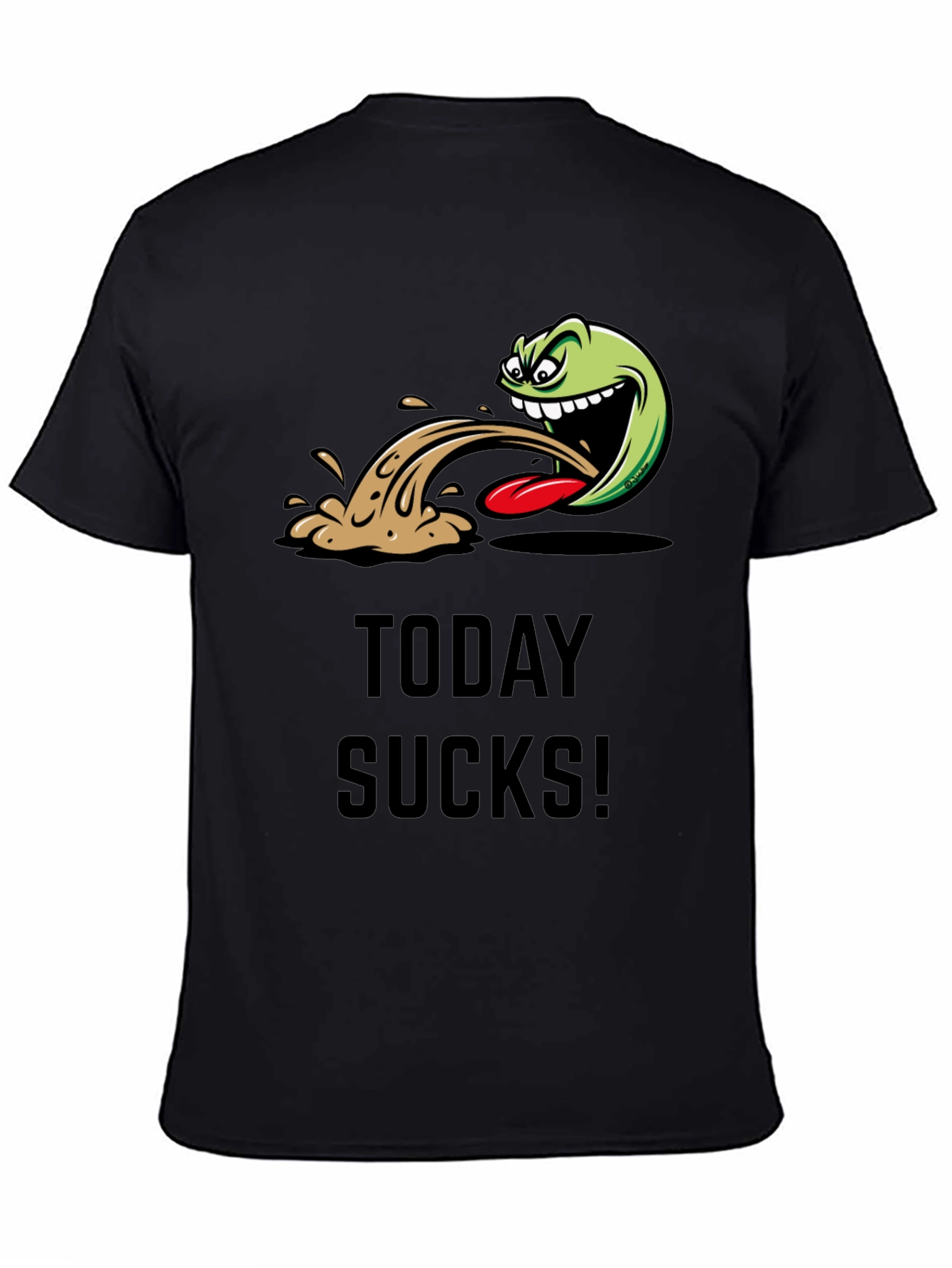 Black Today Sucks Graphic Tee - Black Cotton Blend T-Shirt view 4
