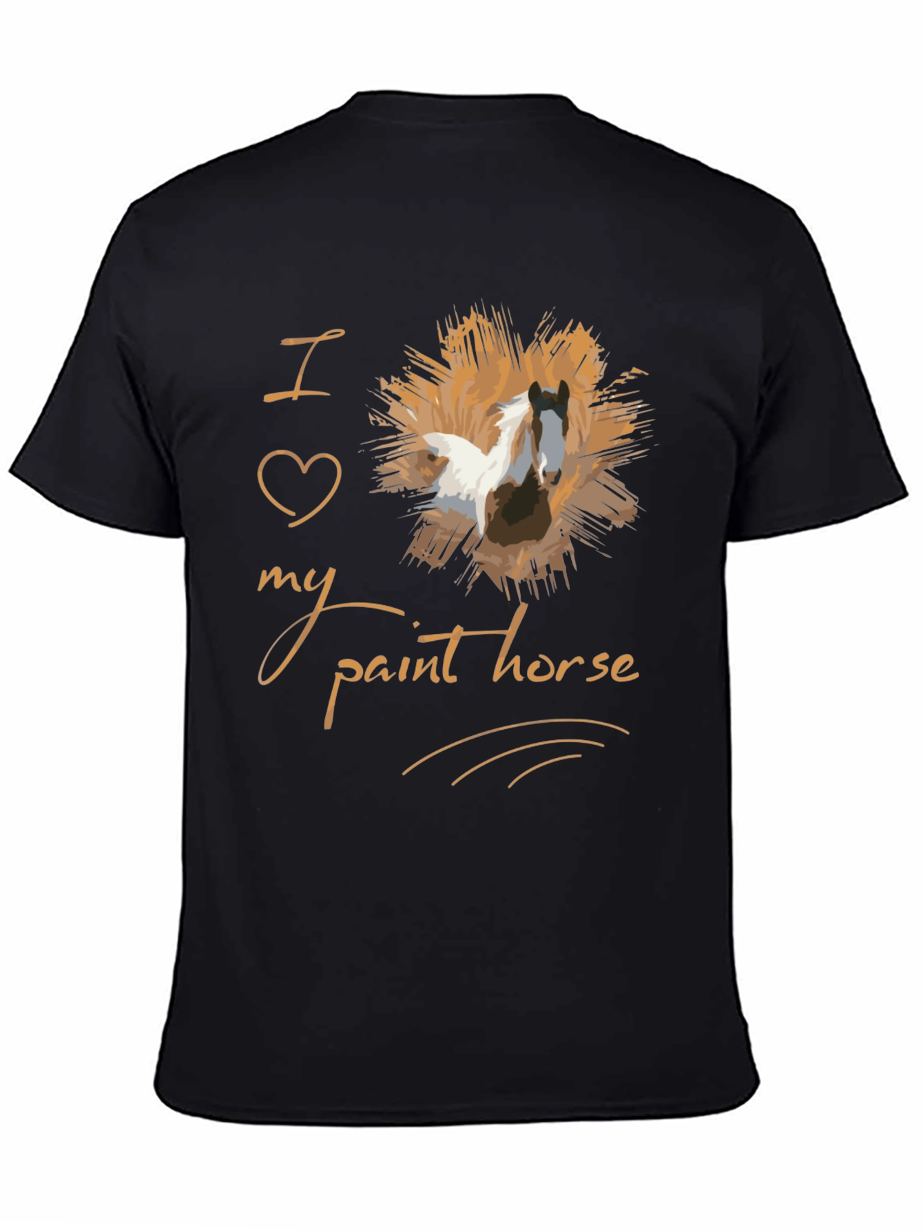 Black I Love My Paint Horse Graphic T-Shirt view 4