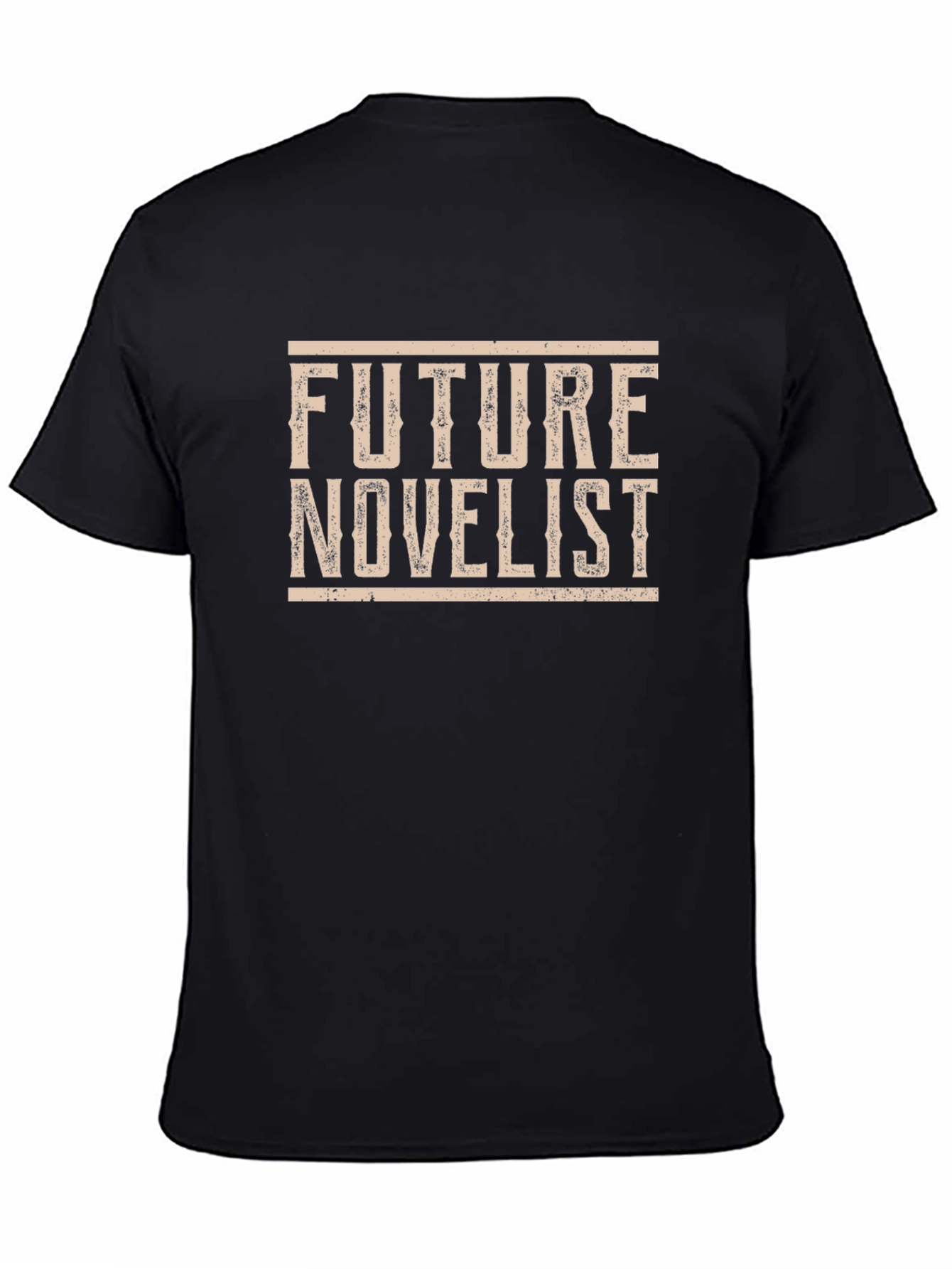 Black Future Novelist Graphic T-Shirt - Black Cotton Tee view 4