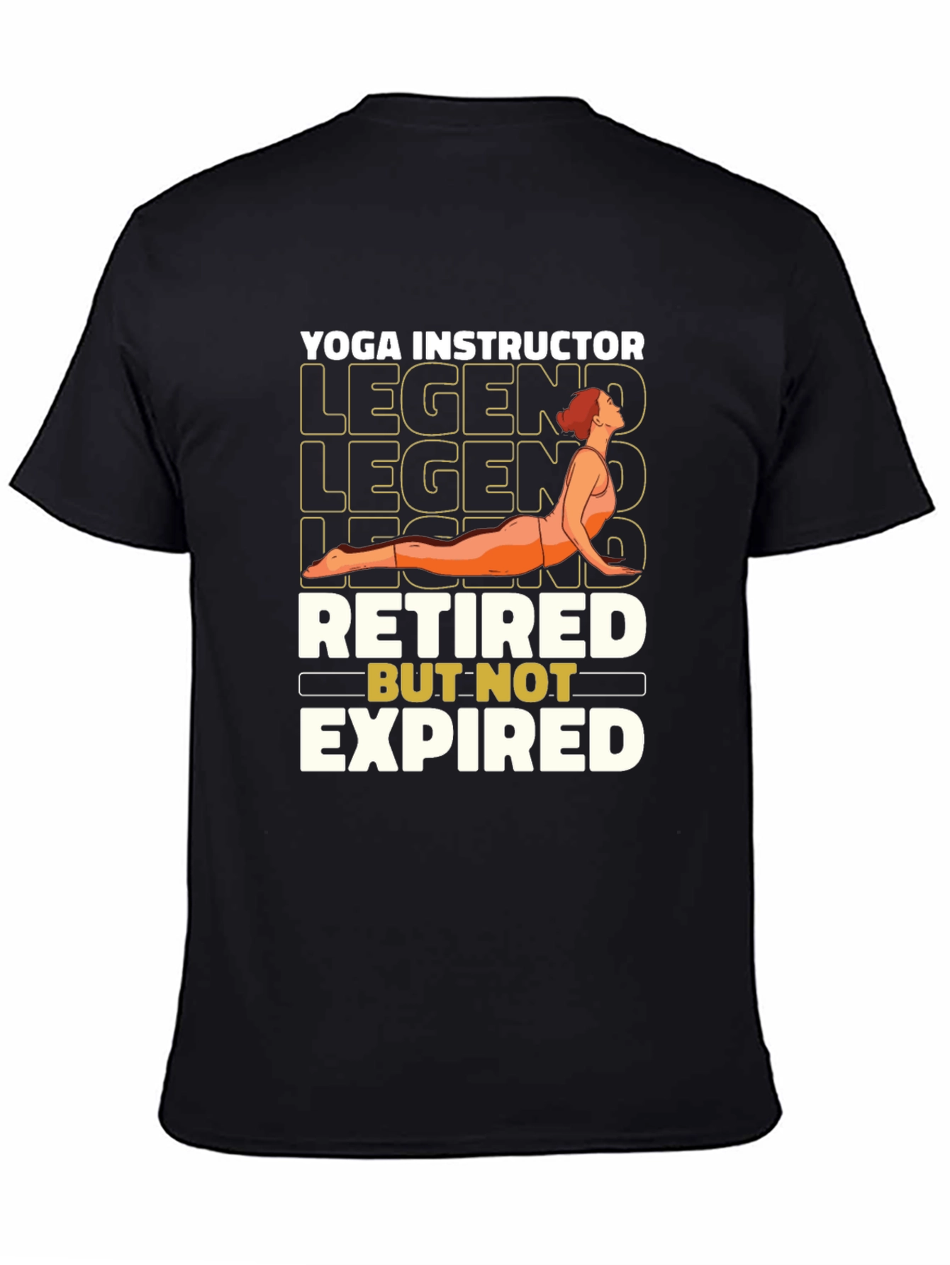 Black Retired Yoga Instructor Legend T-Shirt view 4