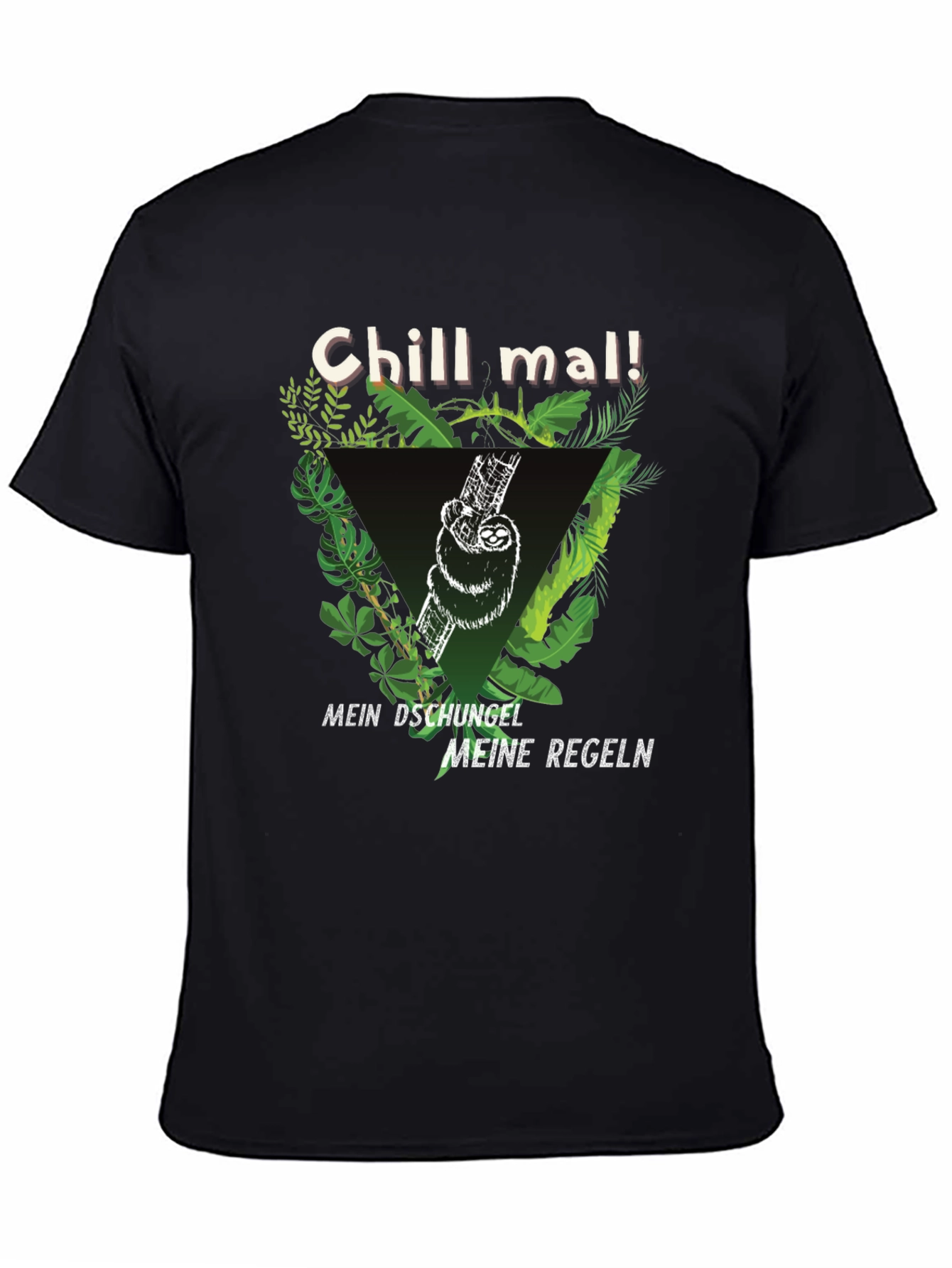 Black Chill Mal Sloth T-Shirt - Men's Black Graphic Tee view 4