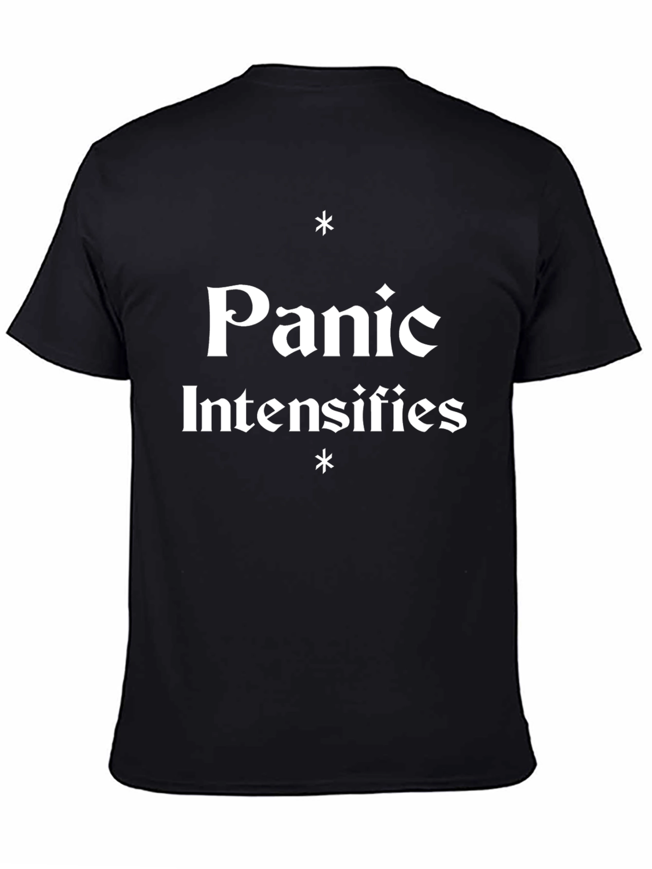 Black Panic Intensifies Graphic Tee - Black Cotton T-Shirt view 4