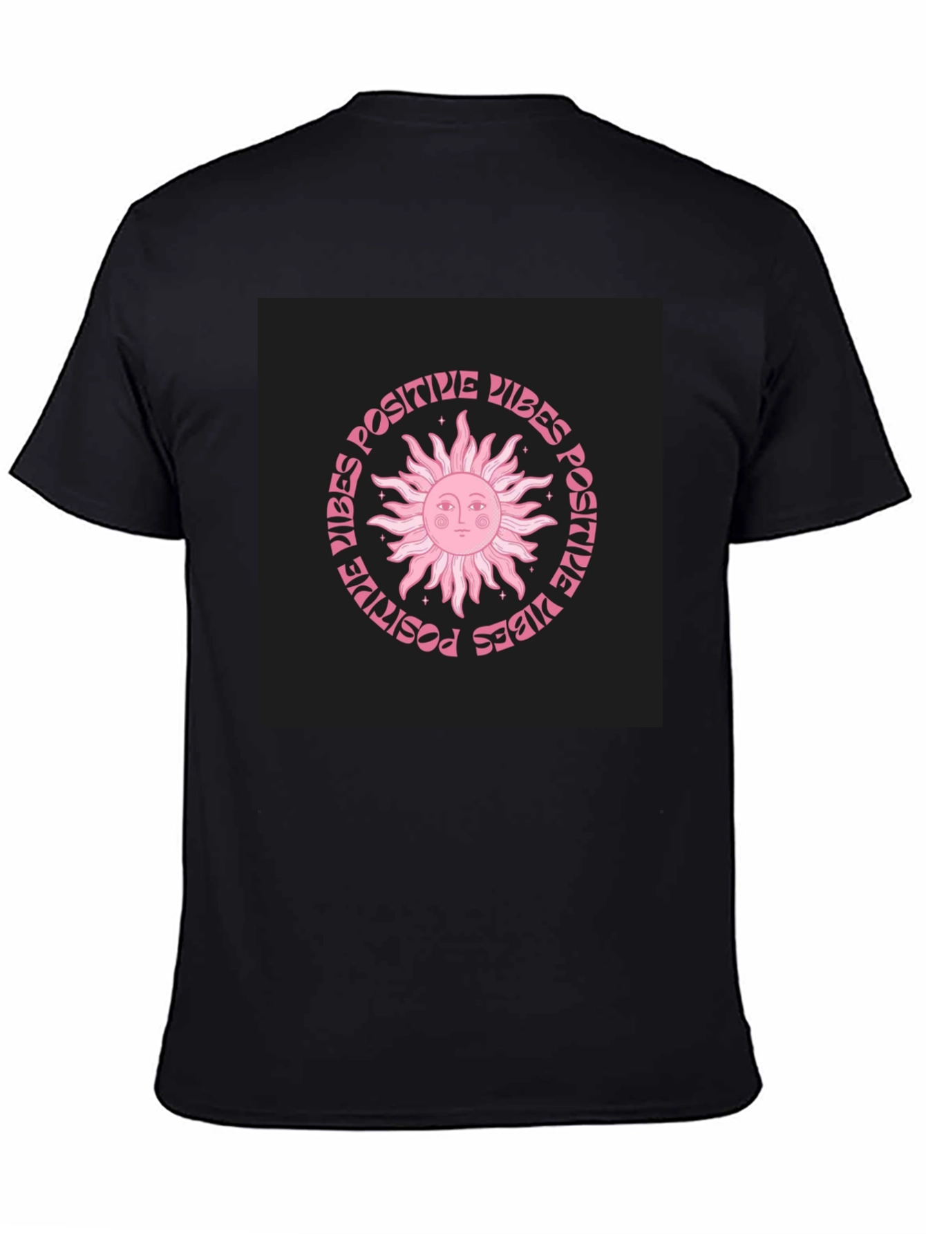 Black Positive Vibes Sun Graphic T-Shirt view 4