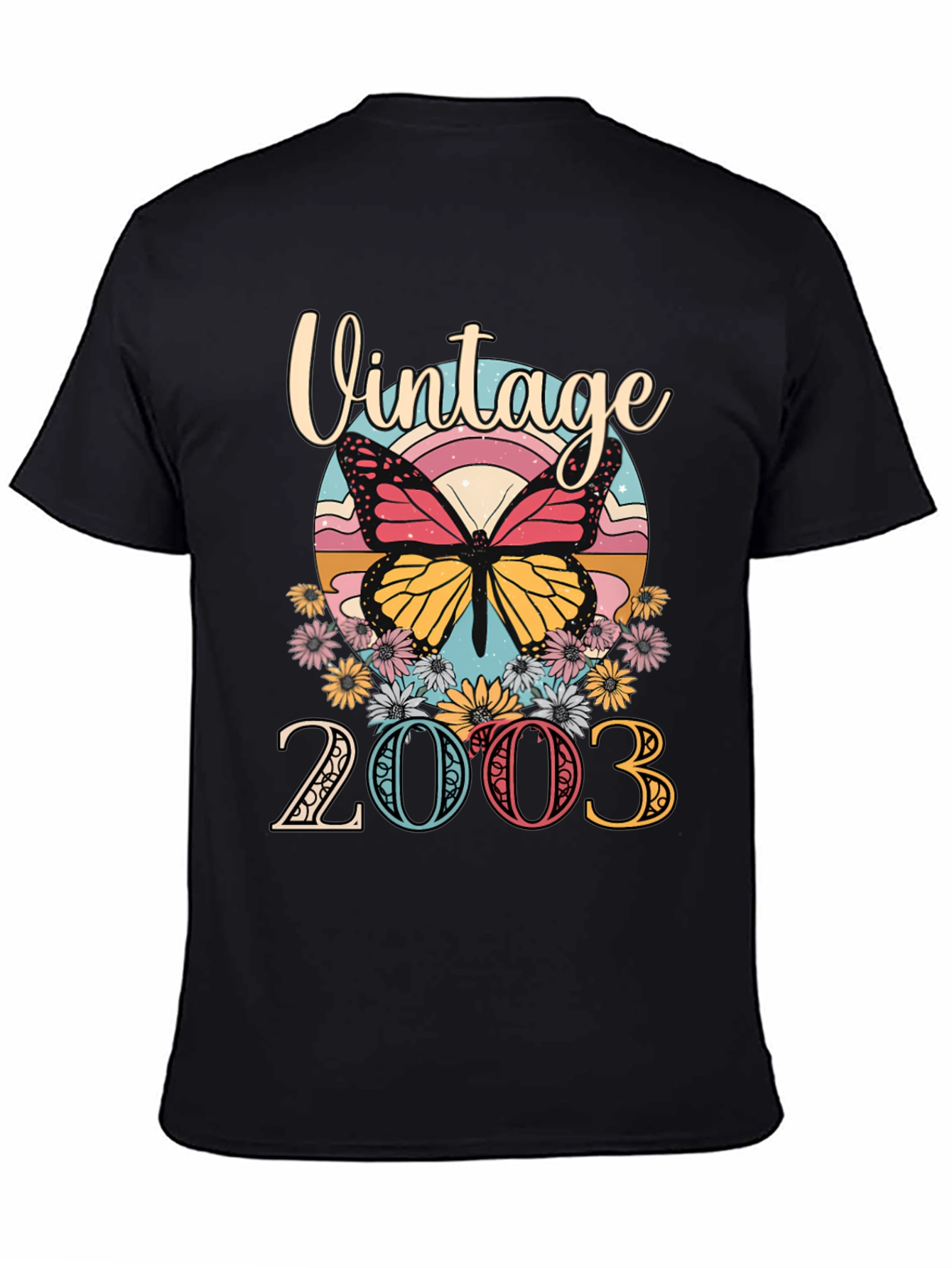 Black Vintage 2003 Butterfly Graphic Tee view 4