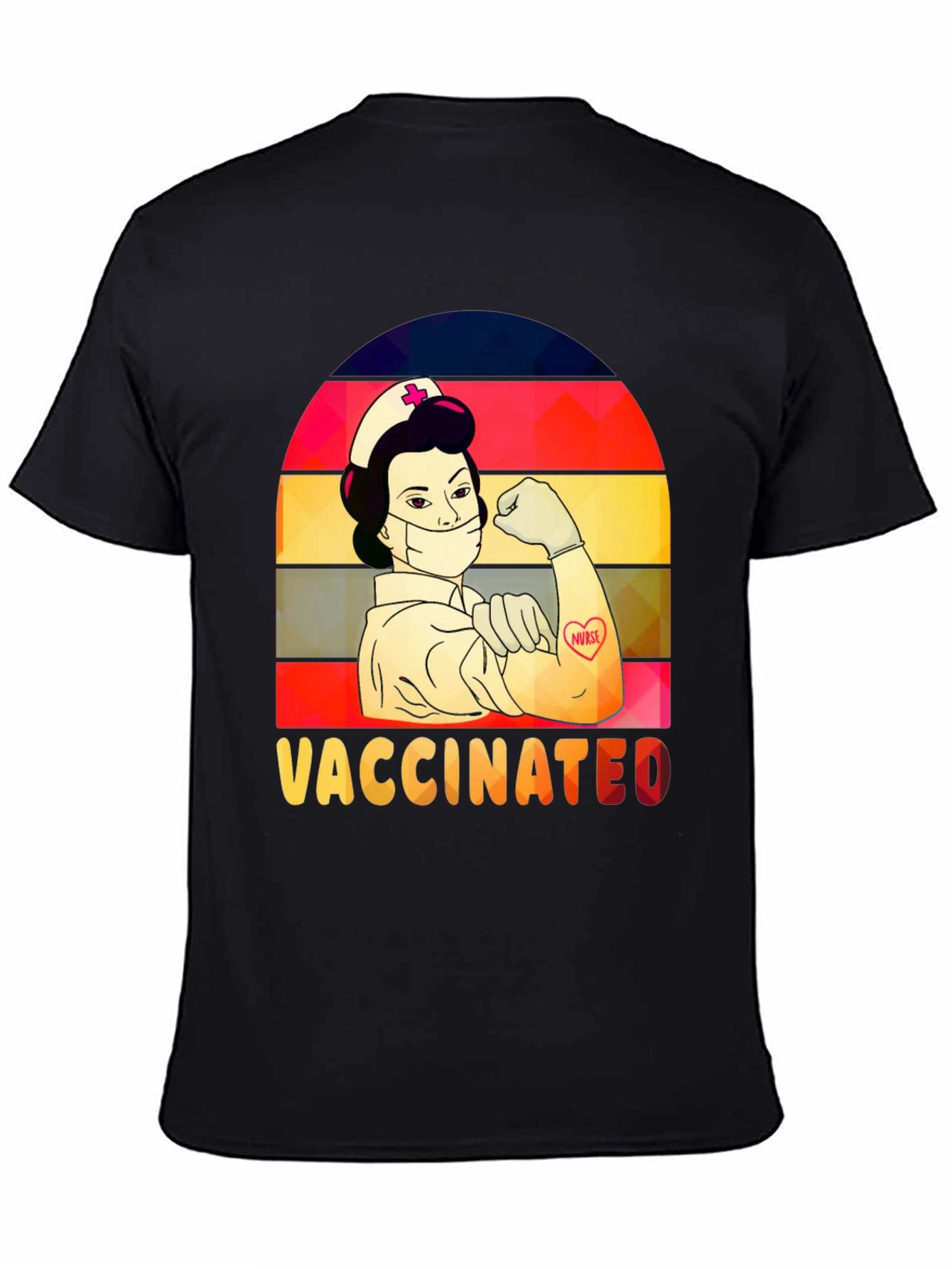 Vaccinated Nurse T-Shirt -  Retro Design - 4