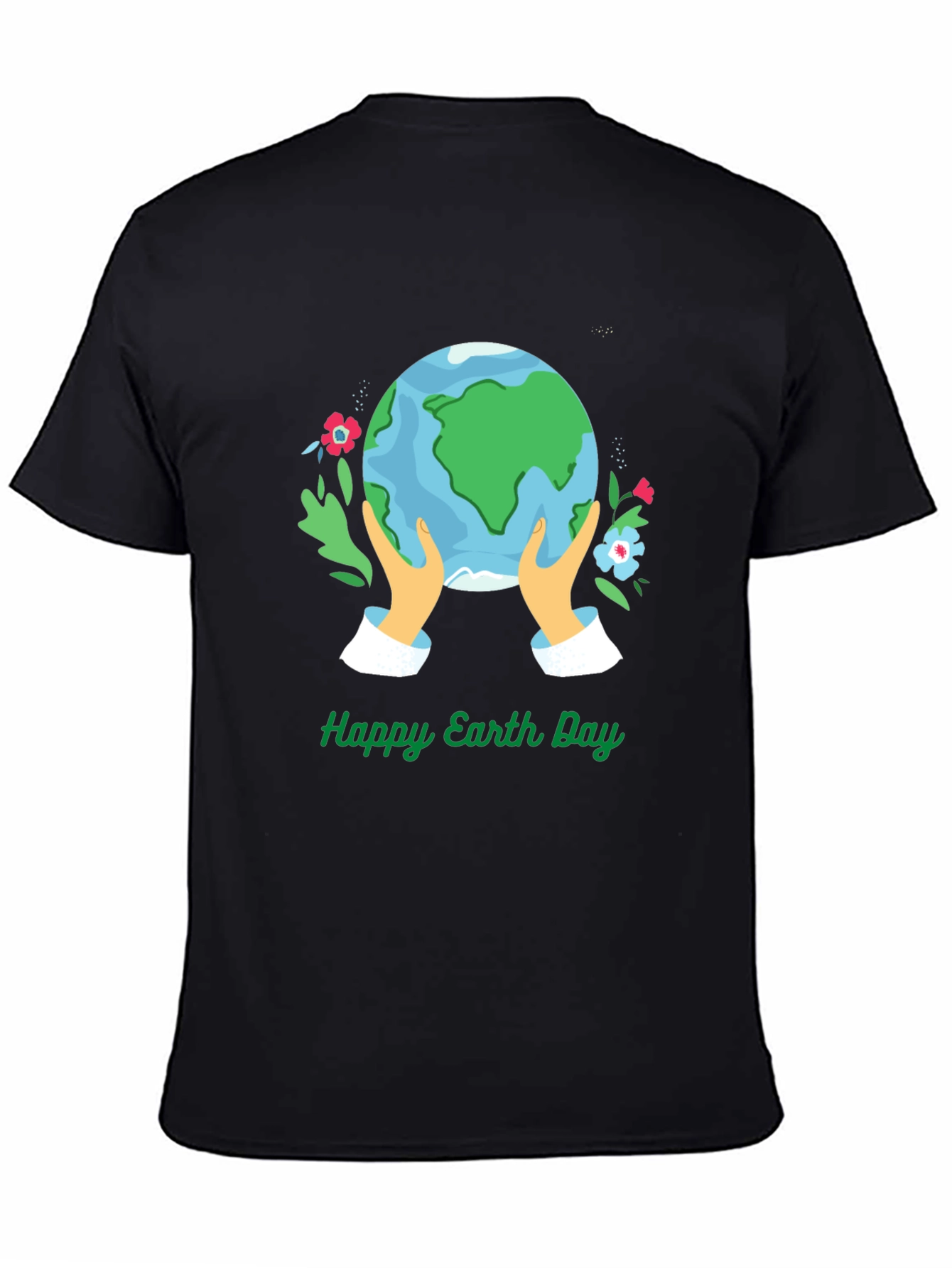 Black Happy Earth Day Graphic Tee - Black view 4