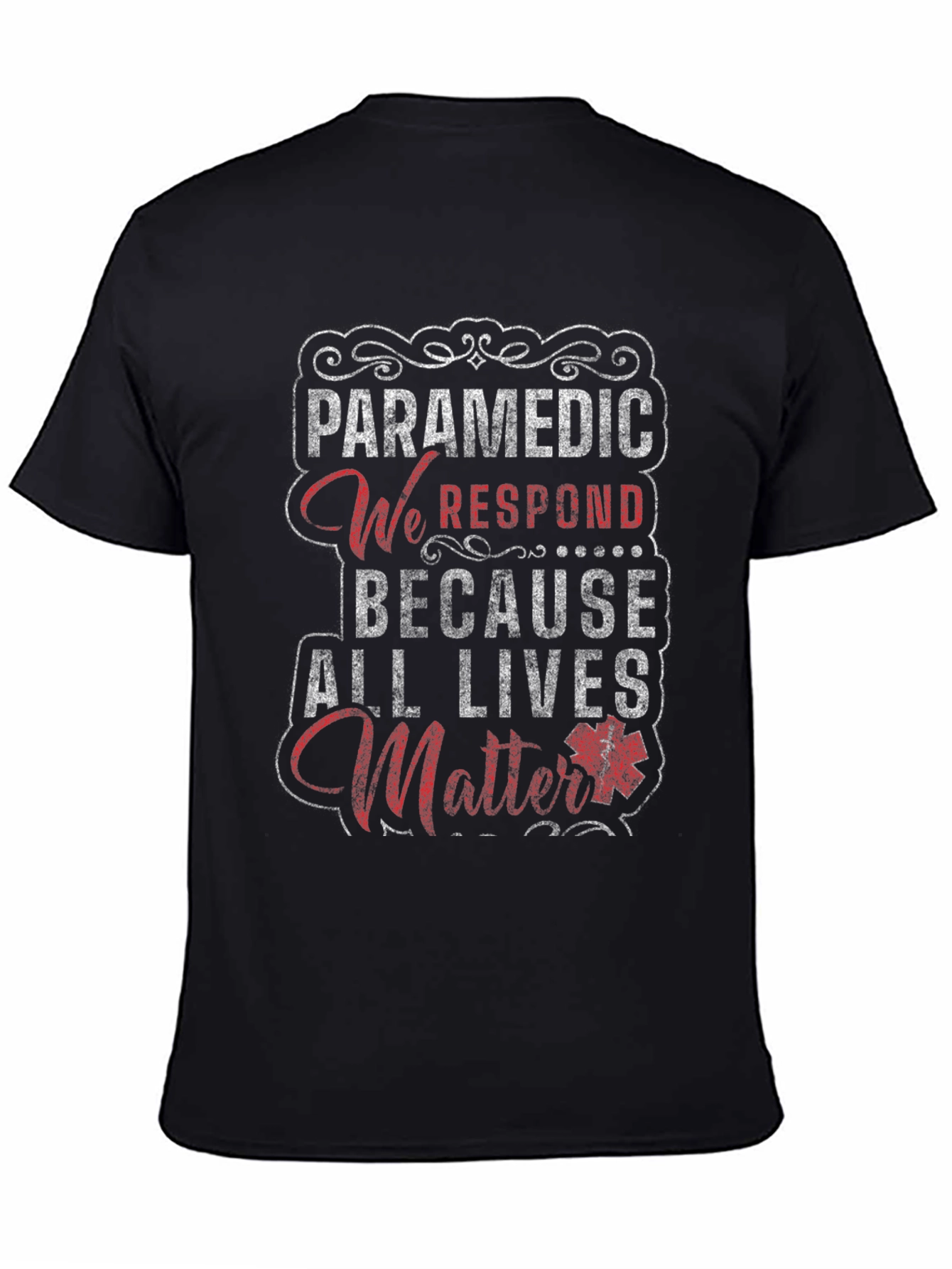 Black Paramedic All Lives Matter Graphic T-Shirt view 4