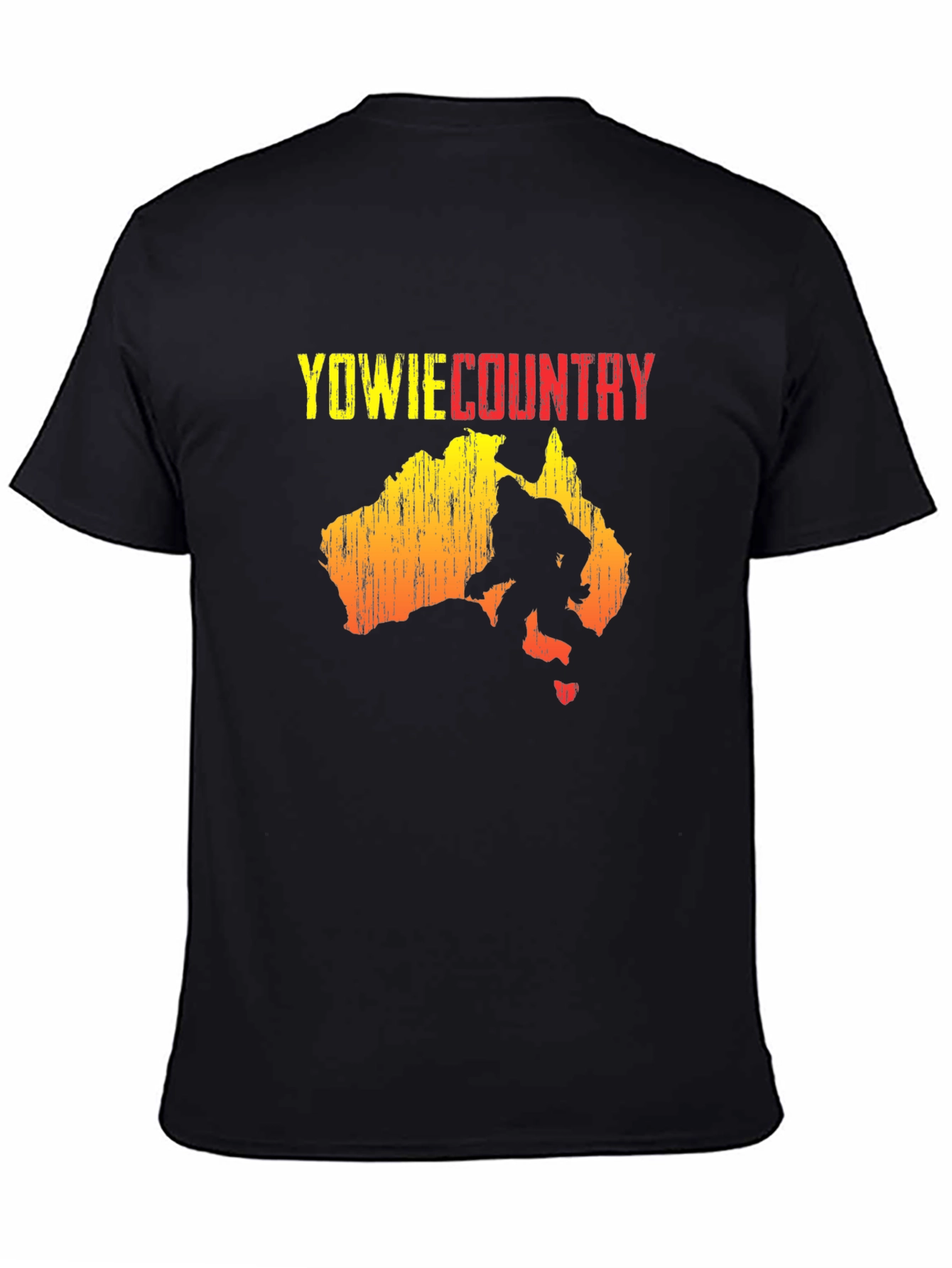 Black Yowie Country T-Shirt - Australia Bigfoot view 4