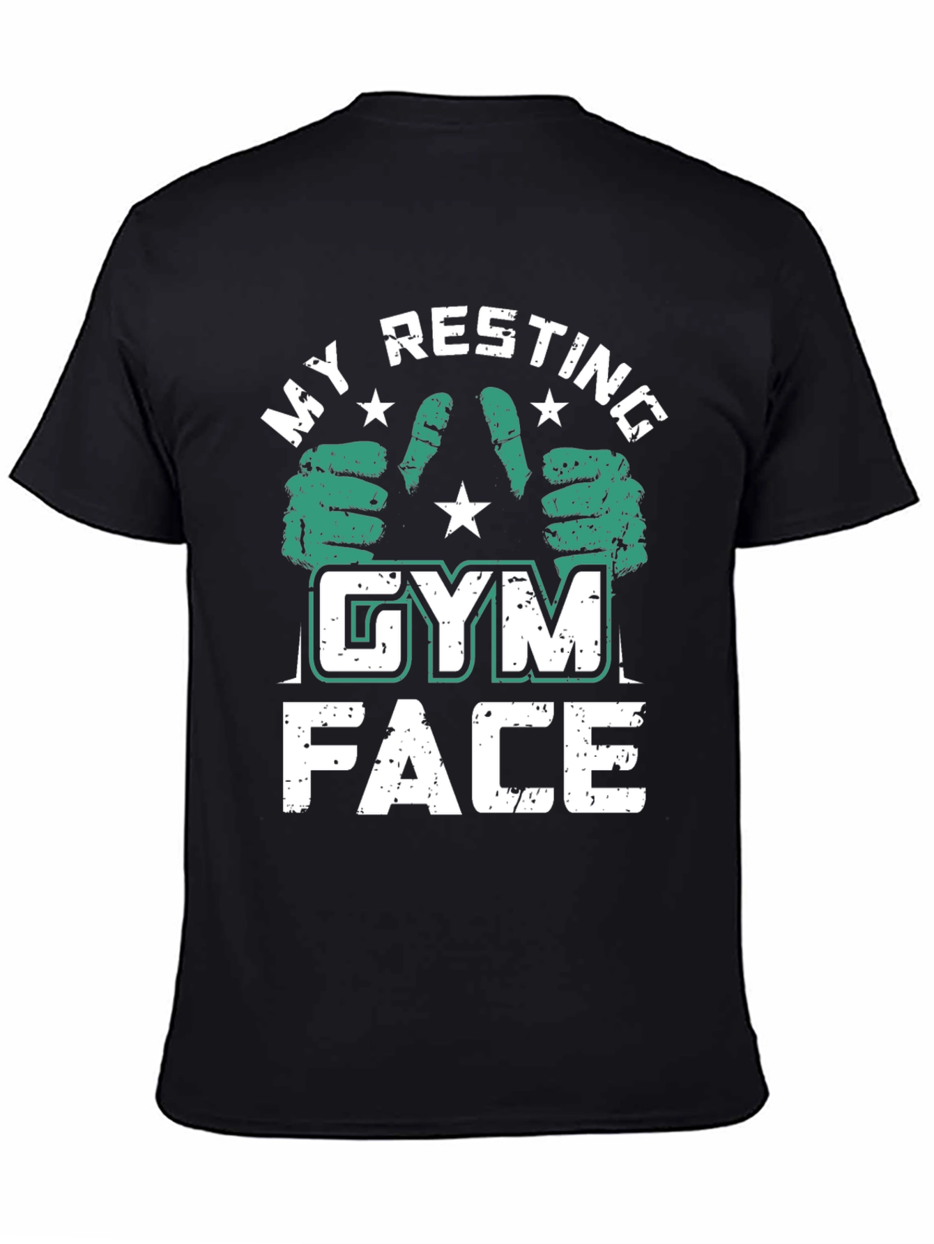 Black My Resting Gym Face Black T-Shirt view 4