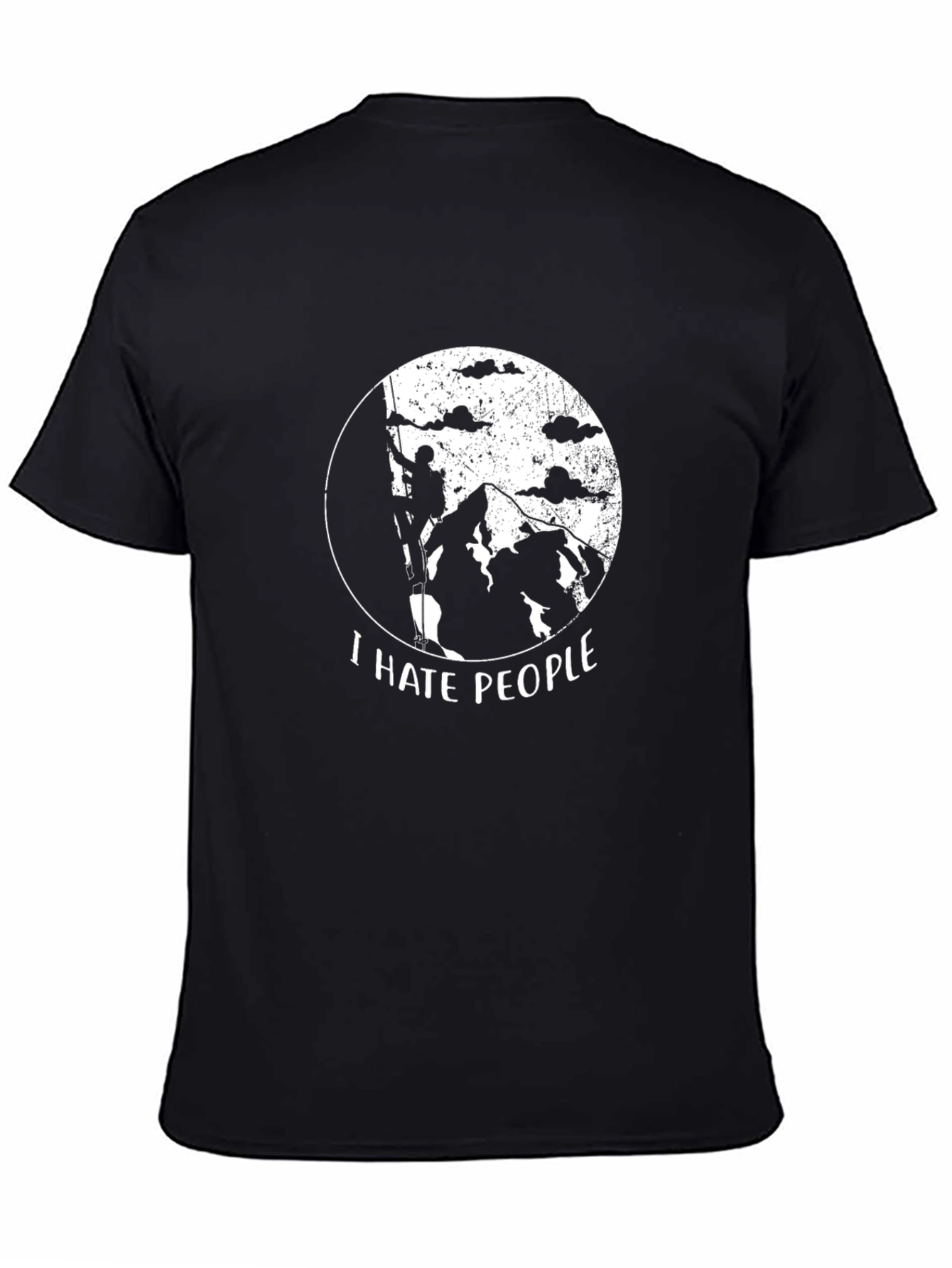 Black I Hate People Climbing Graphic T-Shirt view 4