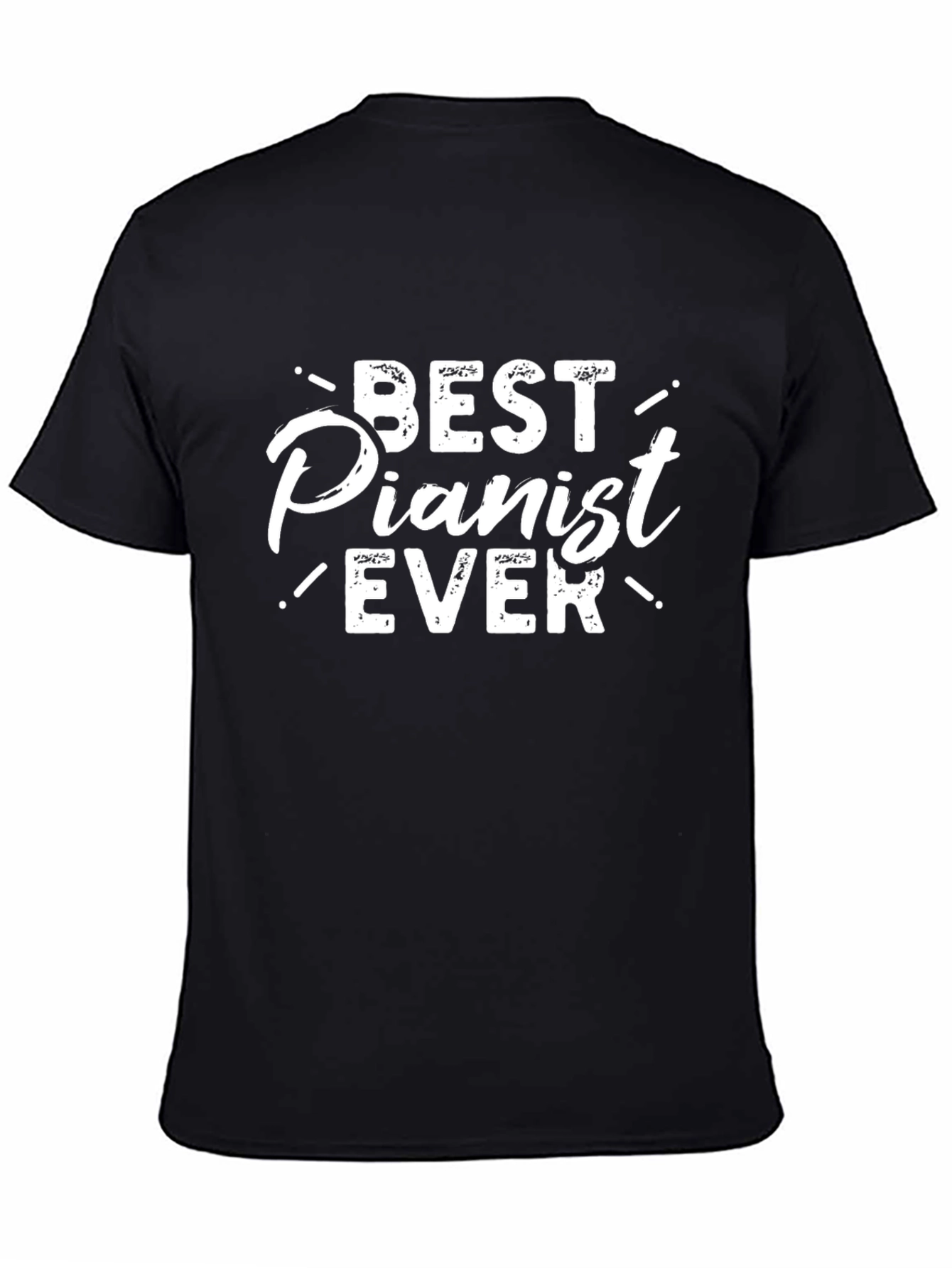 Black Best Pianist Ever T-Shirt - Musician Tee view 4