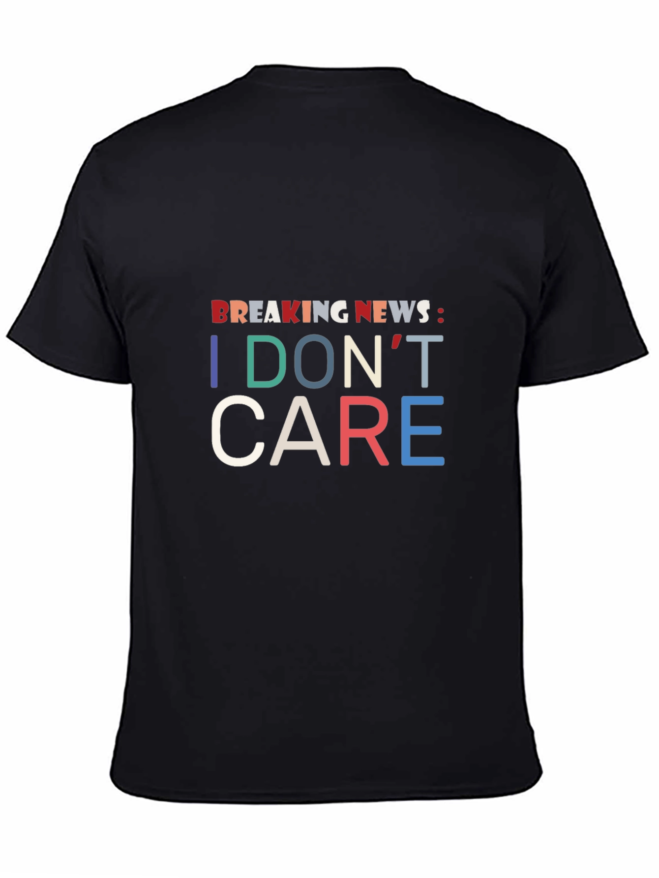 Black Breaking News I Don't Care Tee view 4