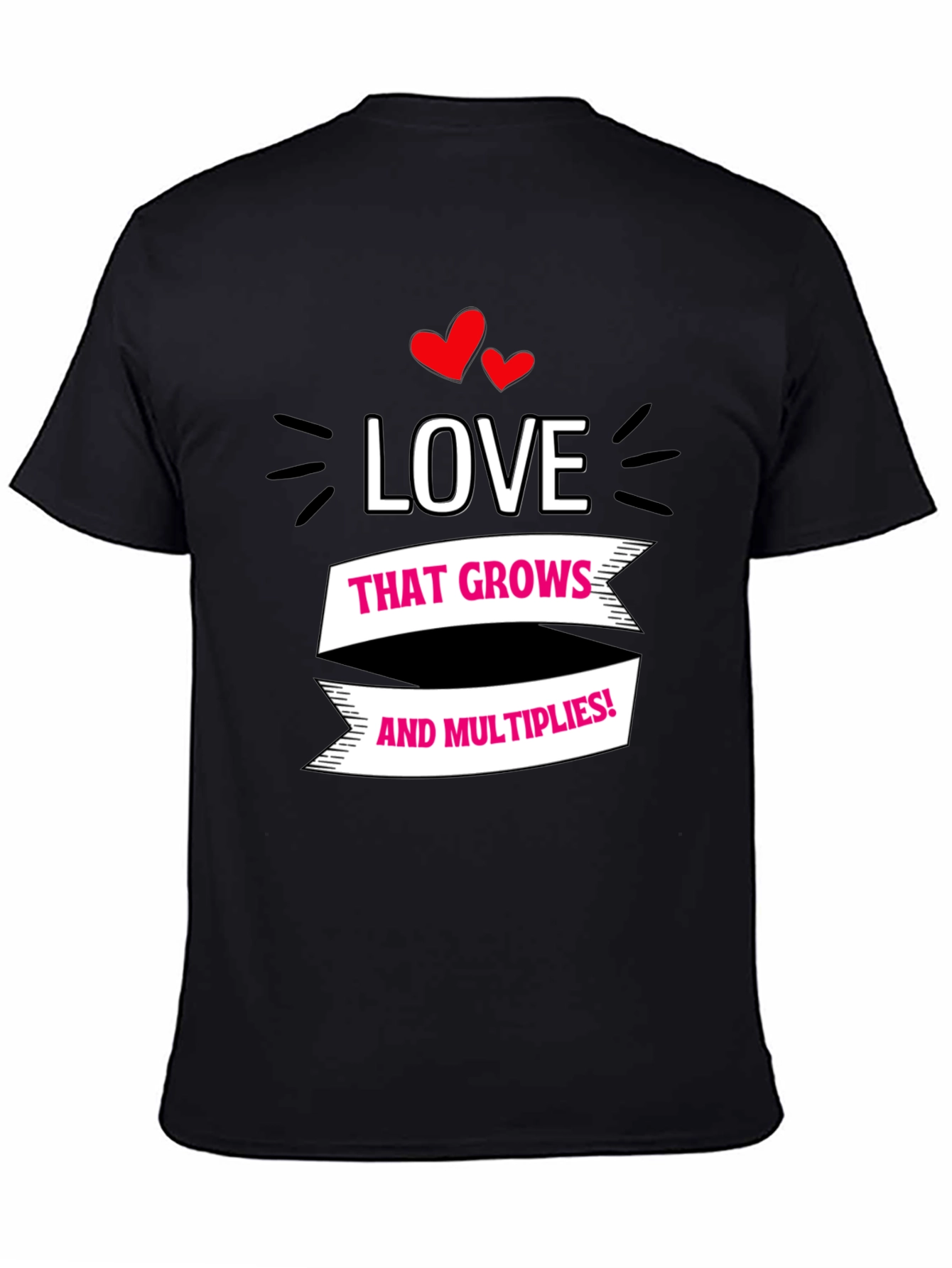 Black Love Grows T-Shirt - Black Cotton Tee view 4