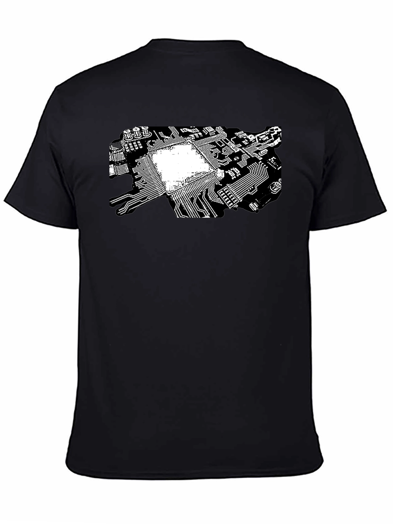 Black Tech Circuit Board Graphic Tee - Black view 4