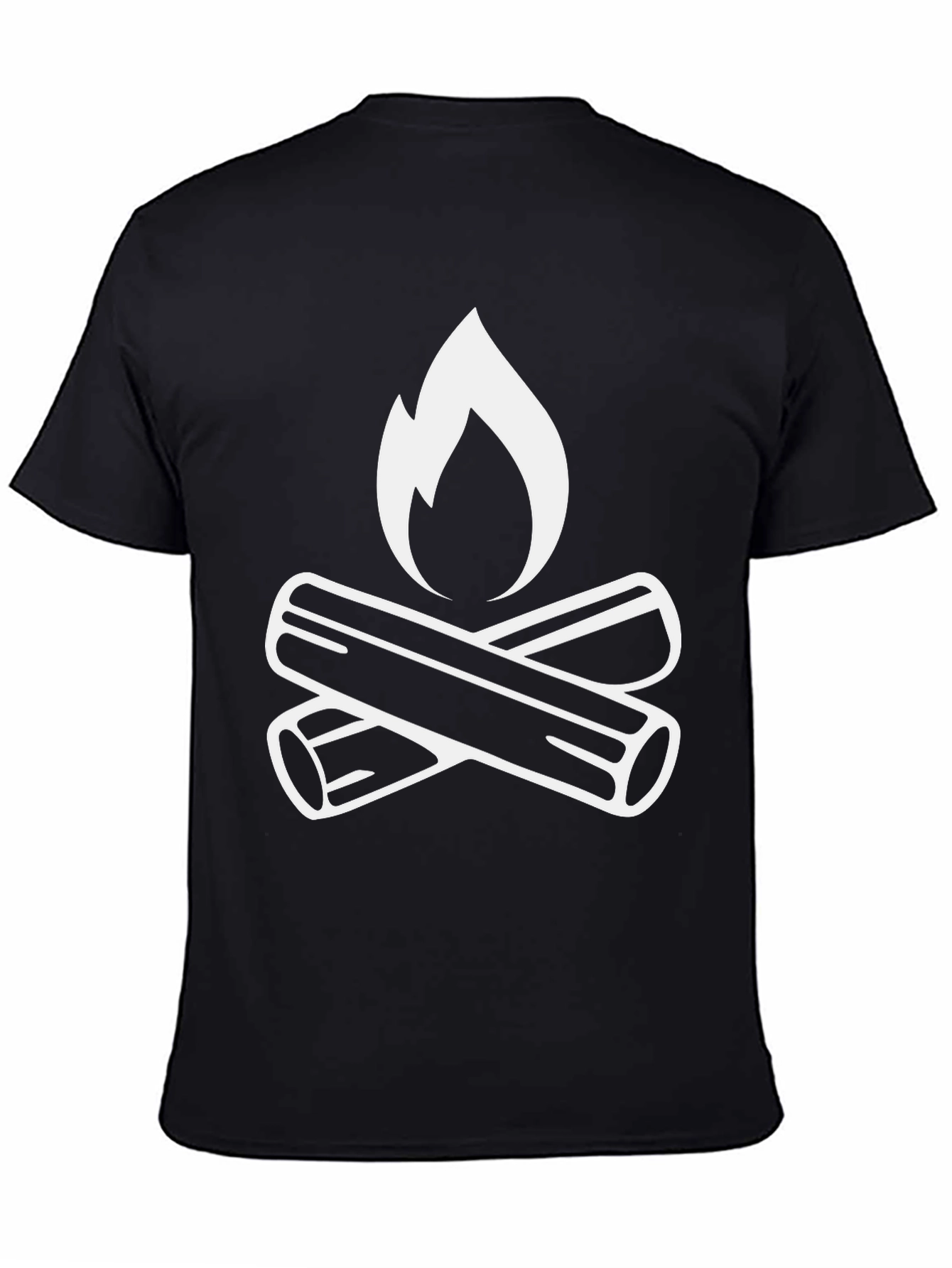 Black Campfire Graphic Tee - Black Cotton T-Shirt view 4
