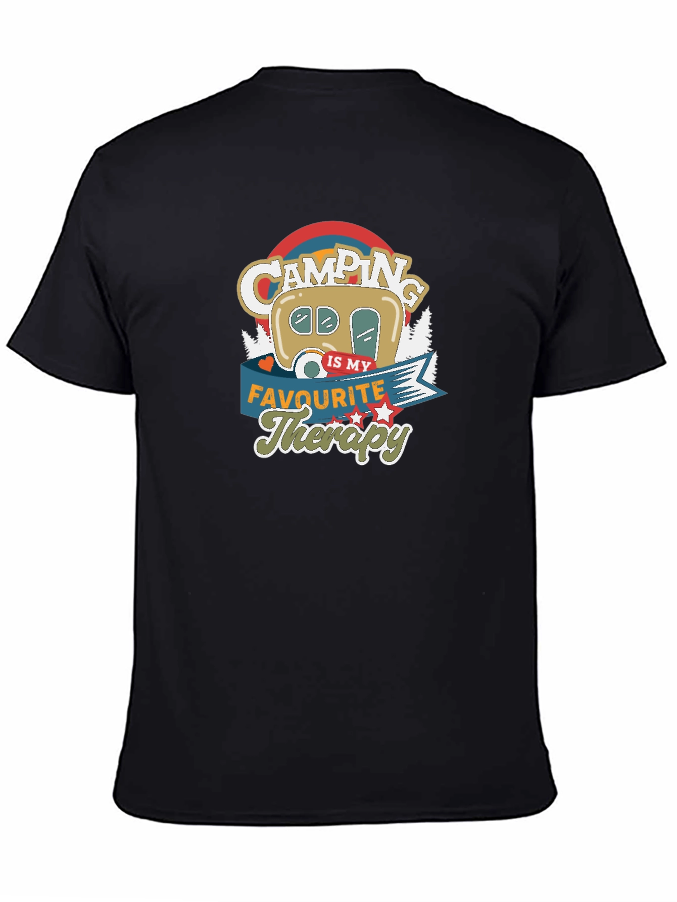 Black Camping Is My Favorite Therapy Graphic T-Shirt view 4