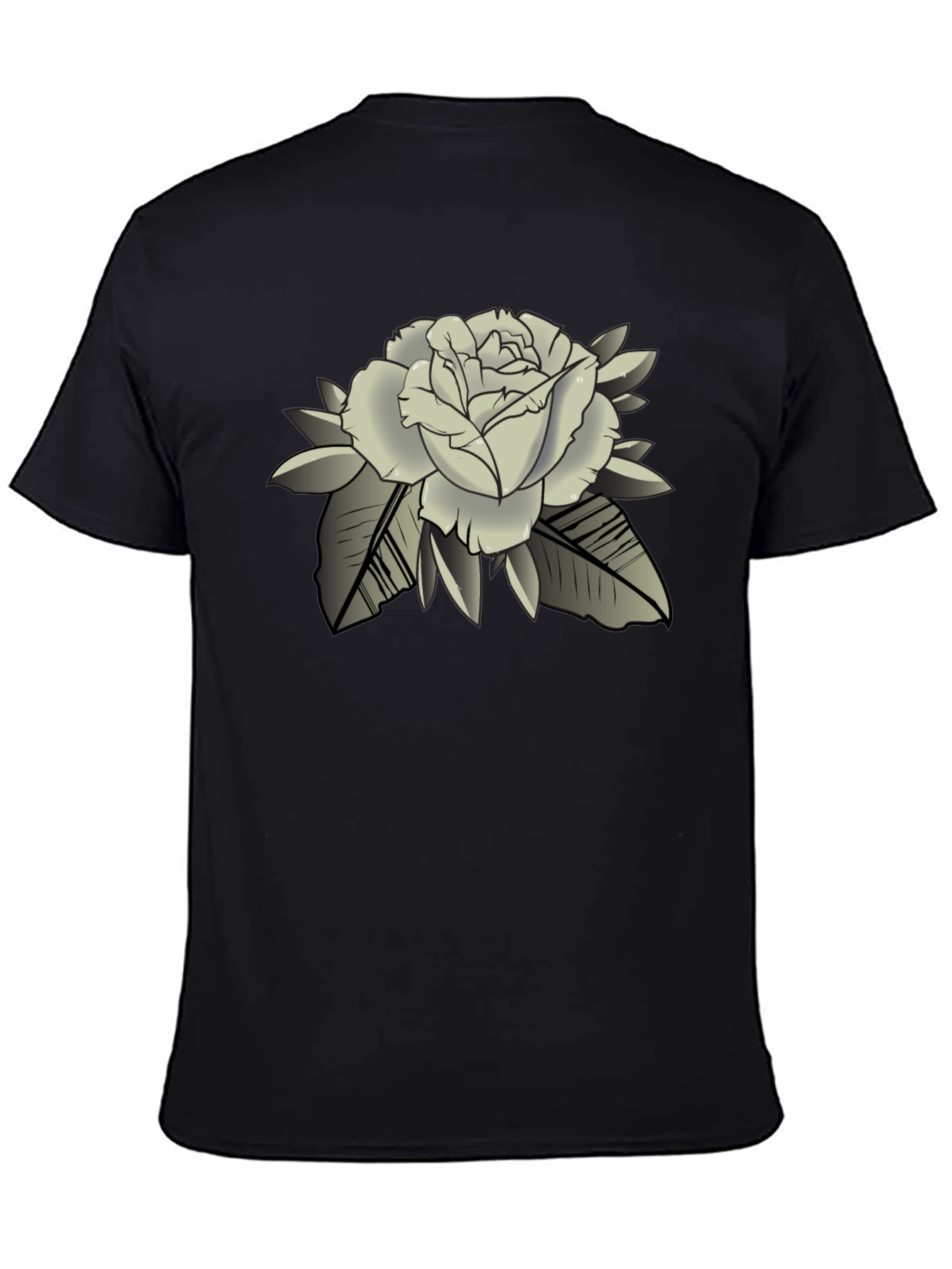 Black Rose Graphic Black T-Shirt - Classic Style view 4