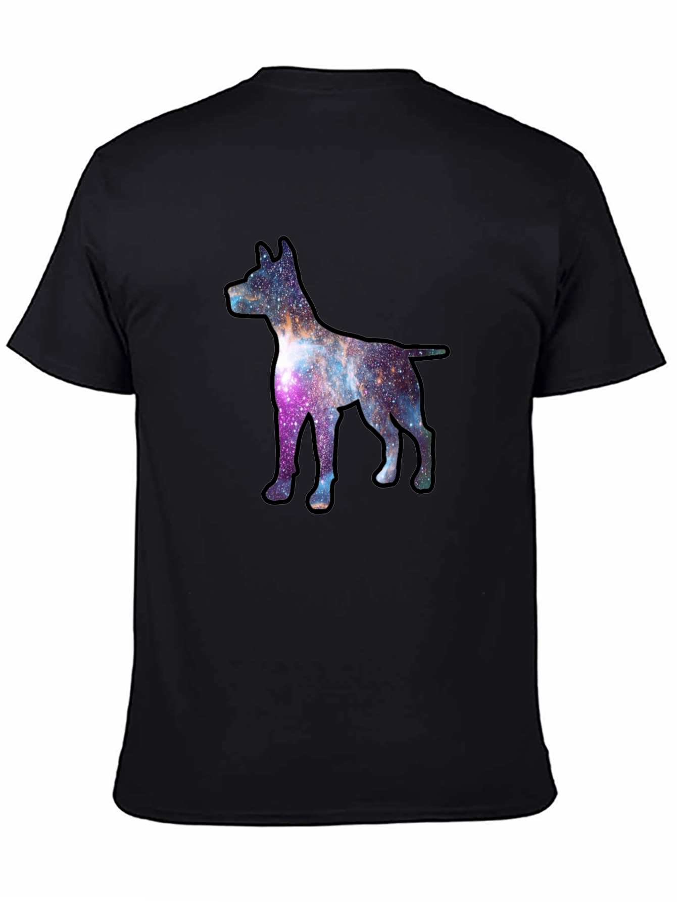 Black Galaxy Dog Graphic Tee - Black view 4