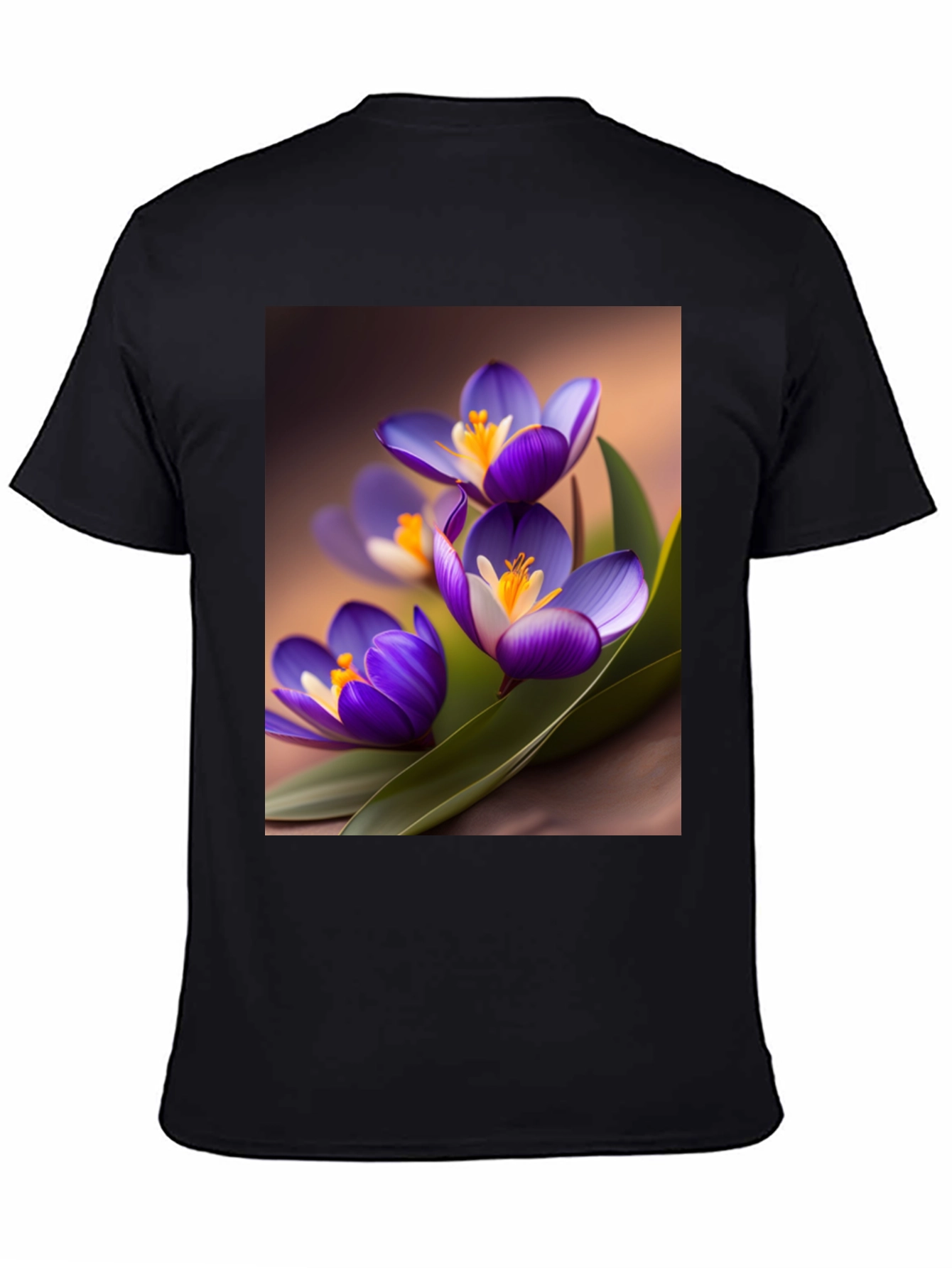 Black Floral Crocus Graphic Tee - Black view 4