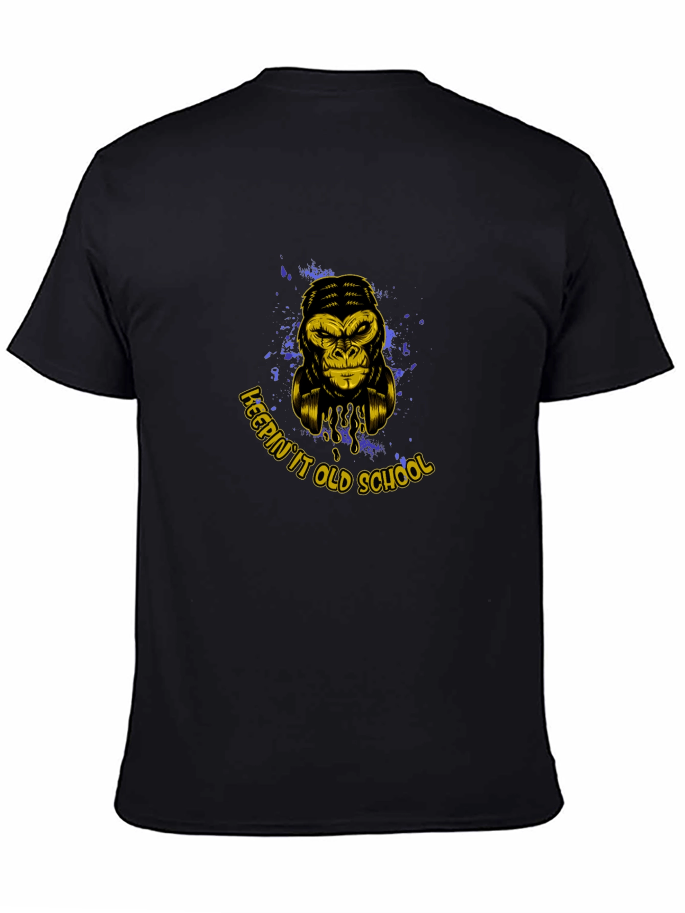 Black Keepin' It Old School Gorilla Graphic T-Shirt view 4