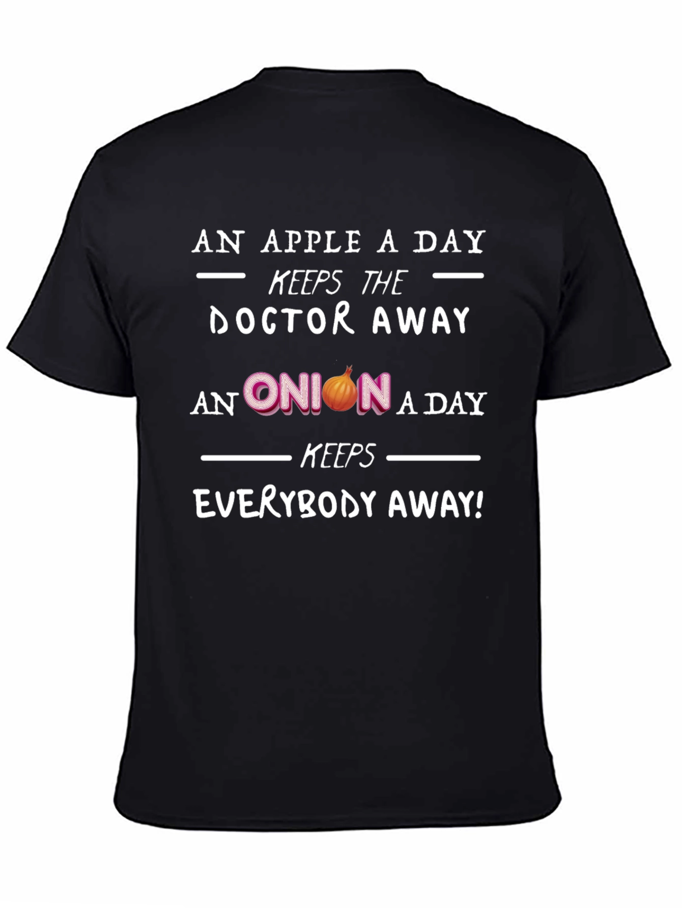 Black Funny Onion T-Shirt - Keeps Everybody Away! view 4